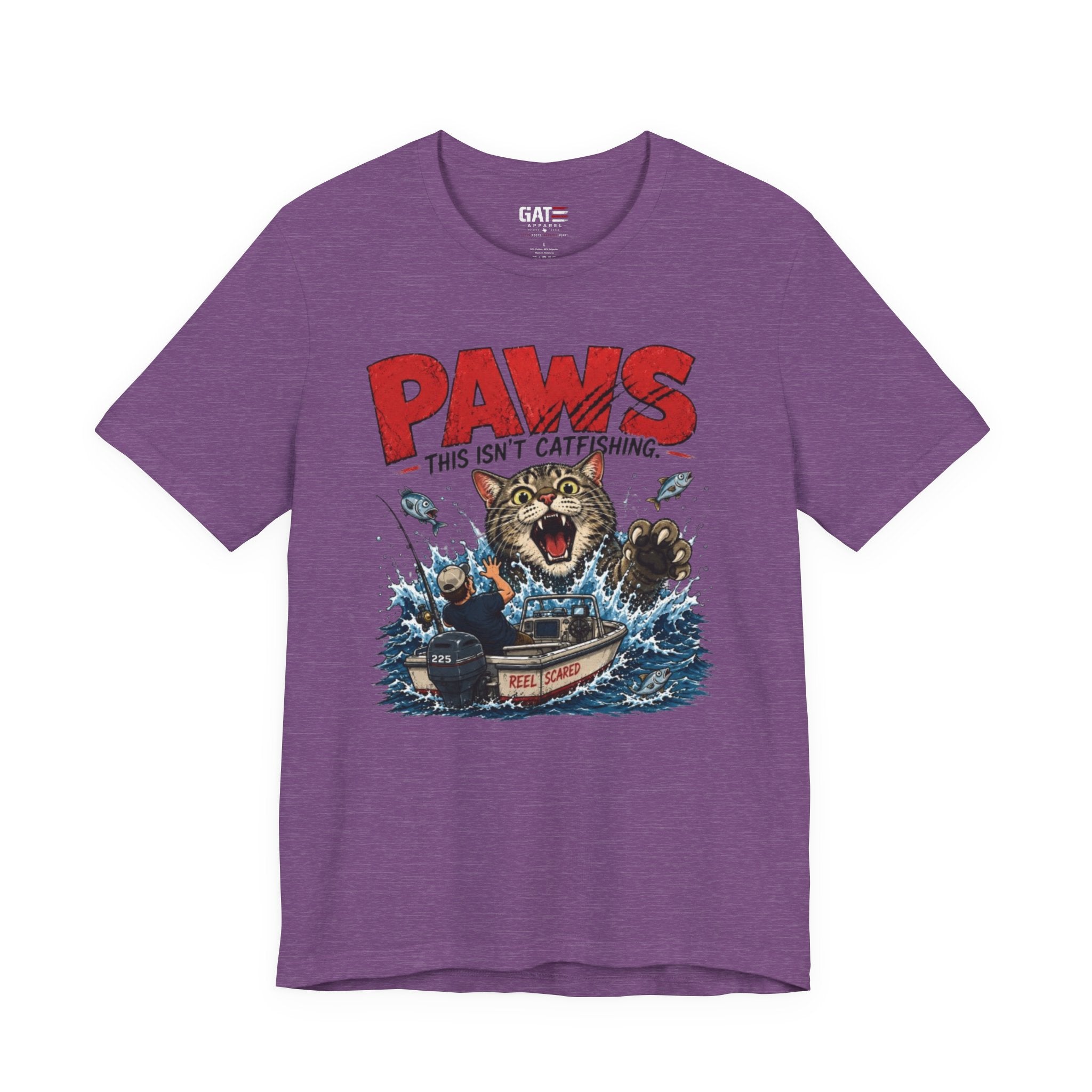 "PAWS This Isn't Catfishing" Fishing Cat Graphic Tee