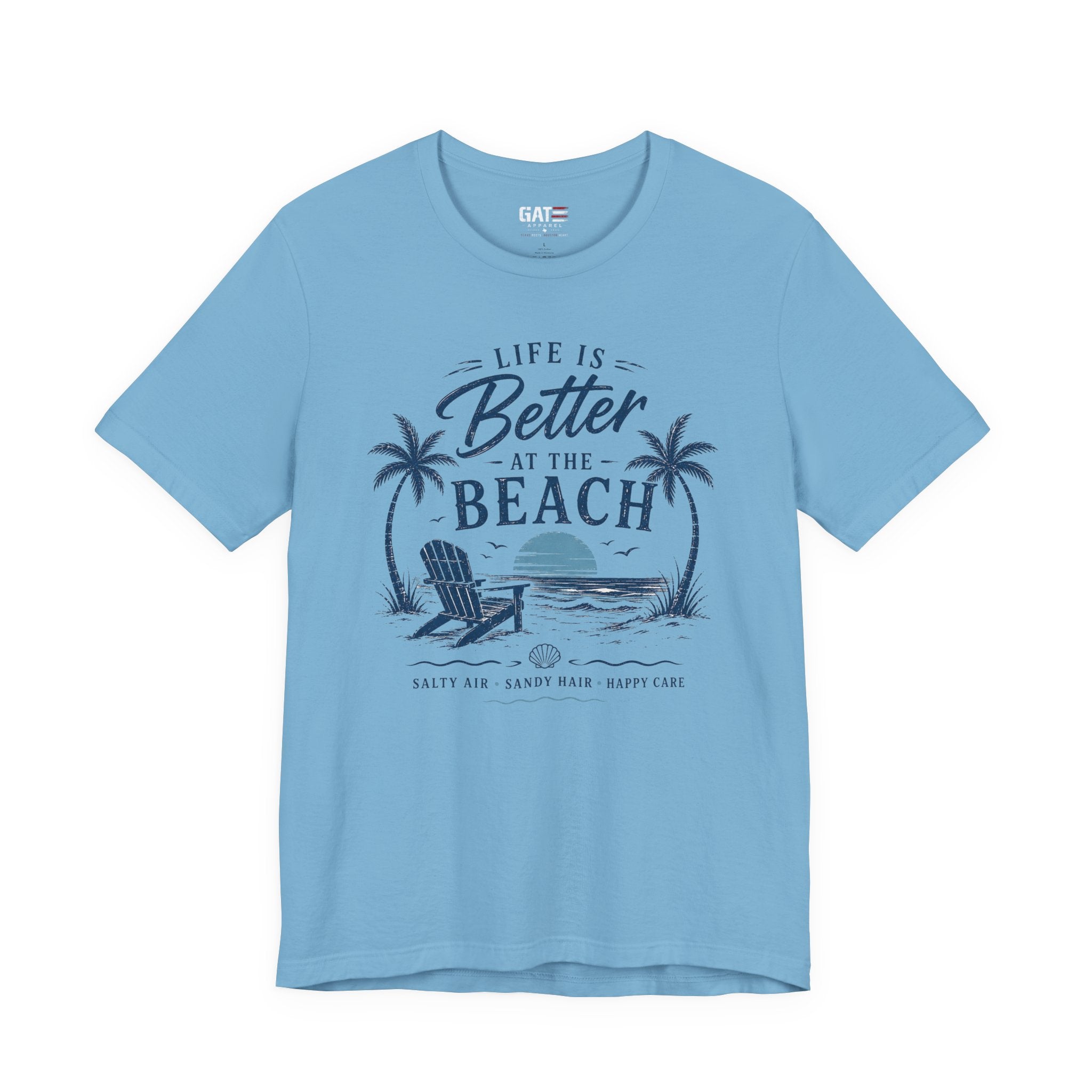 Life Is Better at the Beach T-Shirt — Vintage Coastal Palm Tee