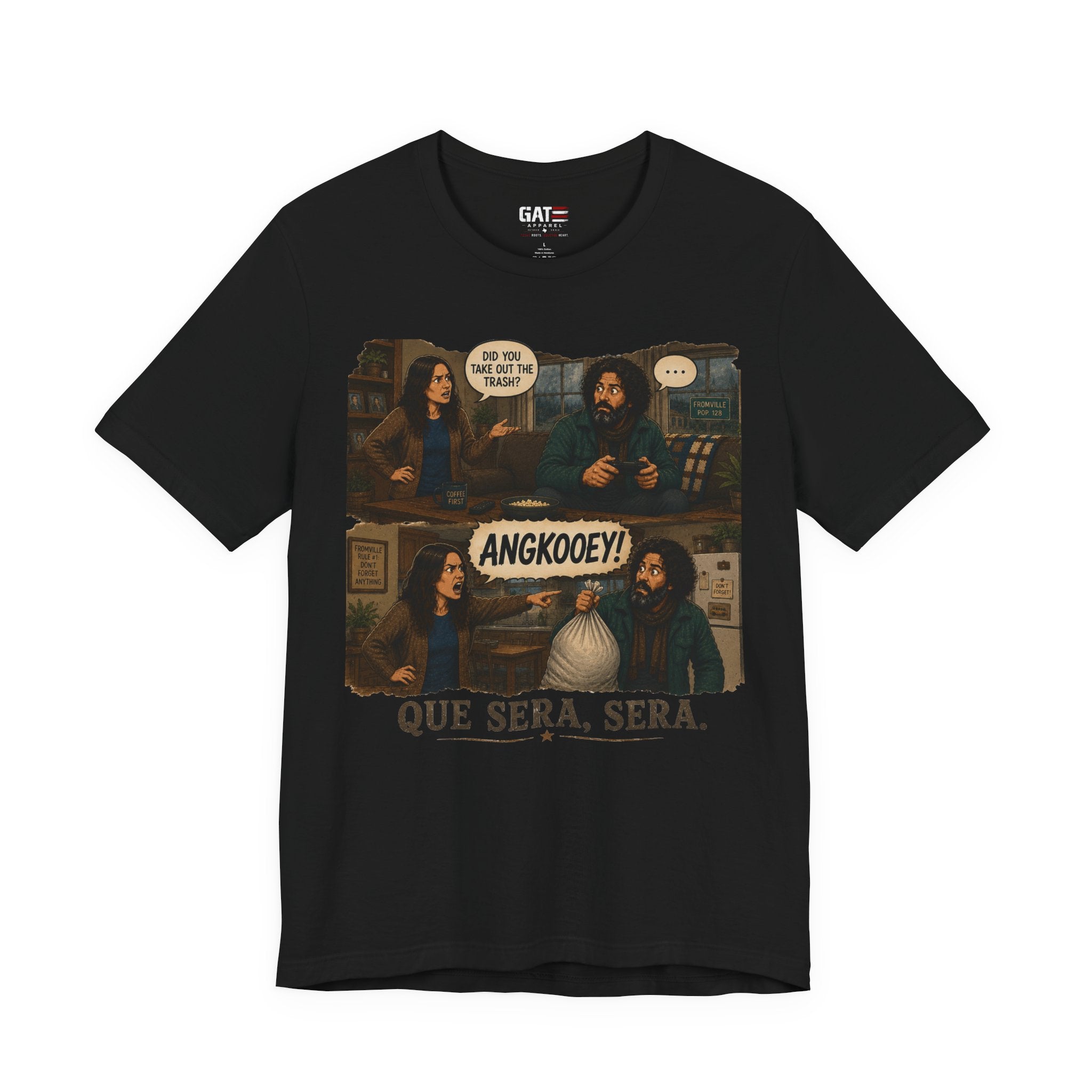 Que Sera, Sera Comic Tee — 'Angkooey!' Retro Graphic T-Shirt