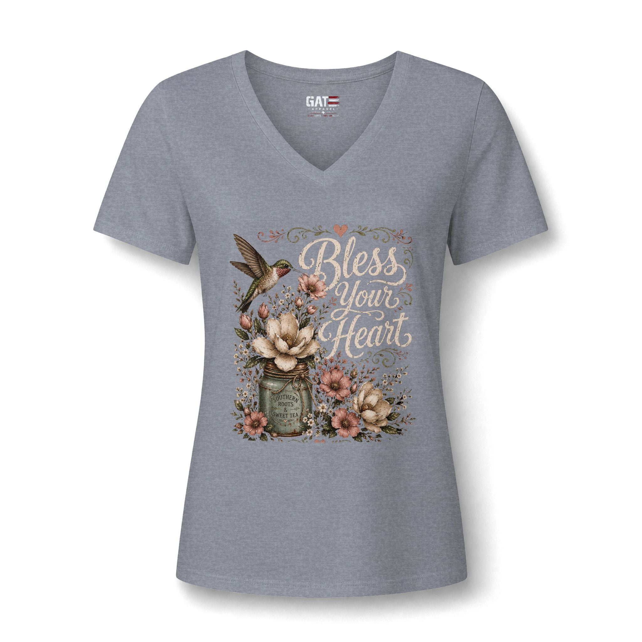 Bless Your Heart Floral V-Neck Tee