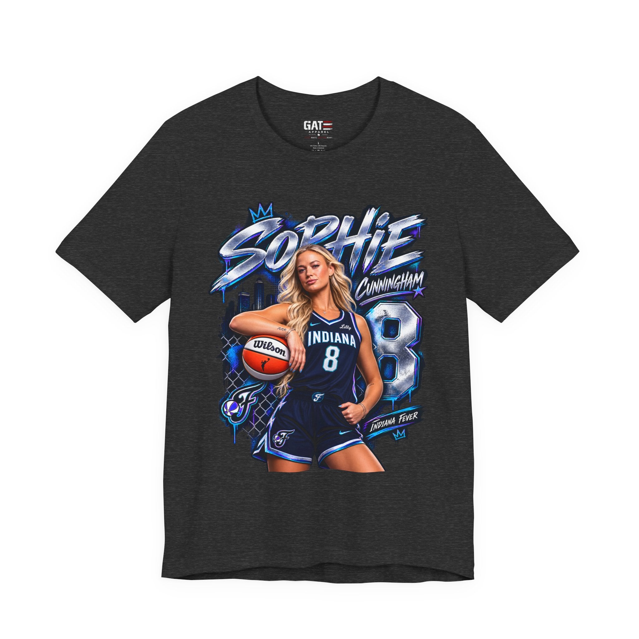 Sophie Cunningham Indiana Fever WNBA Basketball Graphic T Shirt Women's Fan Tee