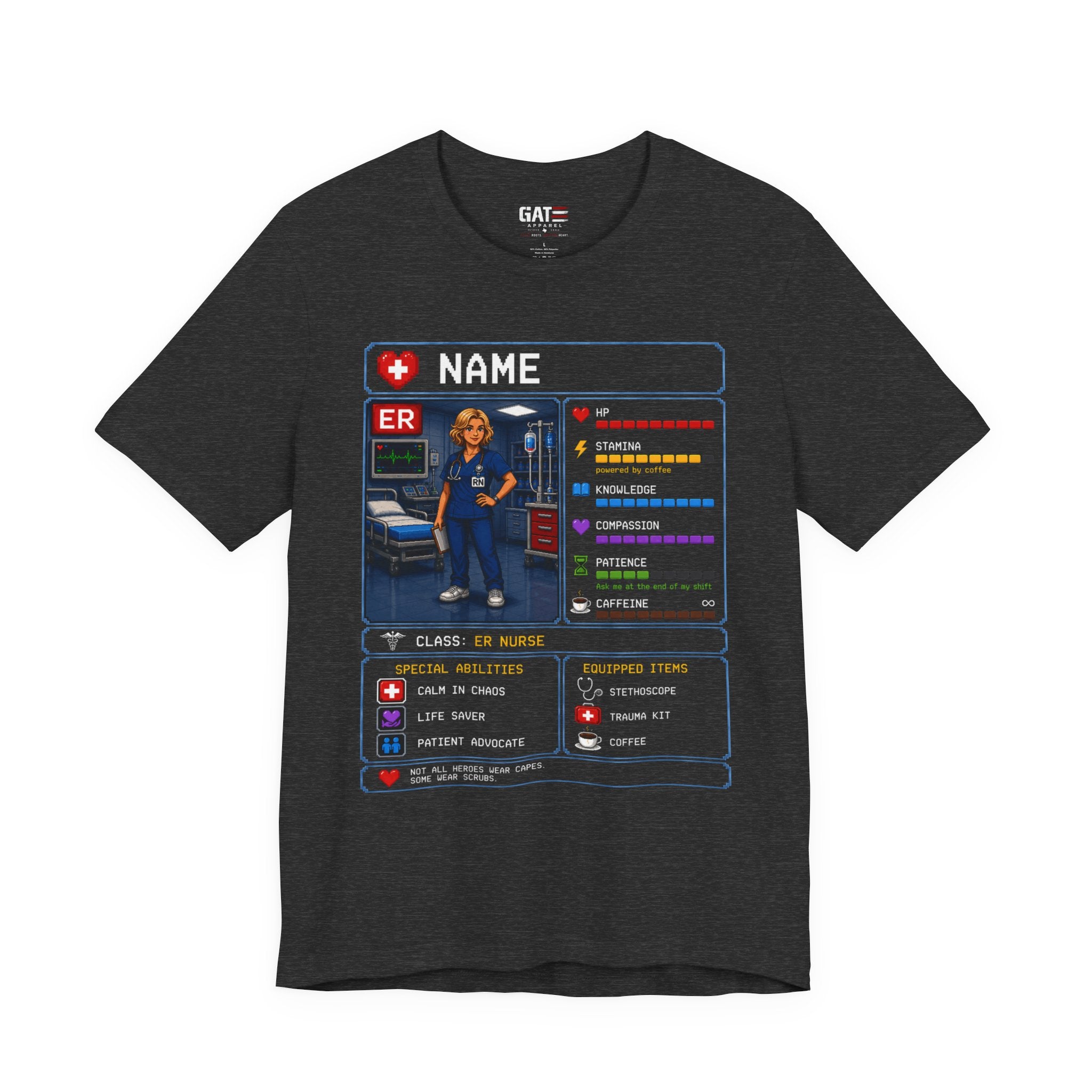 Custom ER Nurse RPG Character Shirt | Personalized Nurse Gift
