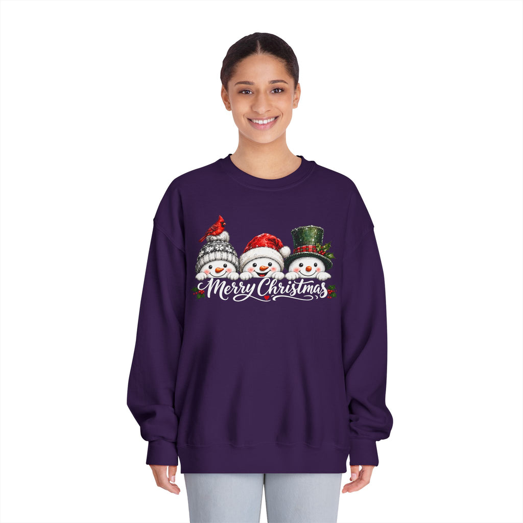 Merry Christmas Snowman Crewneck Sweatshirt - product mockup view 12