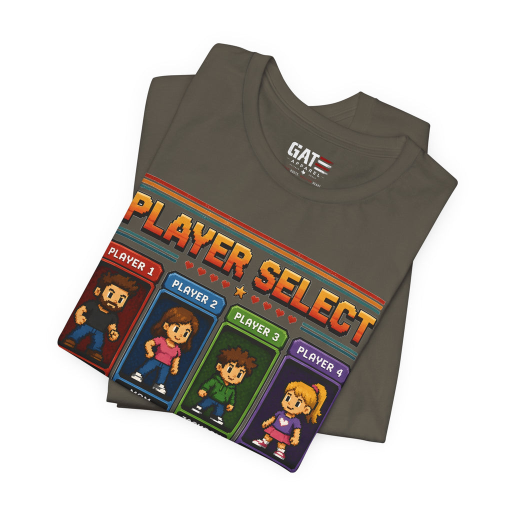 Personalized Gamer Family Shirt, Custom Family Gaming Shirt, Retro Video Game Family Tee, Gamer Dad Mom Kids Gift Shirt