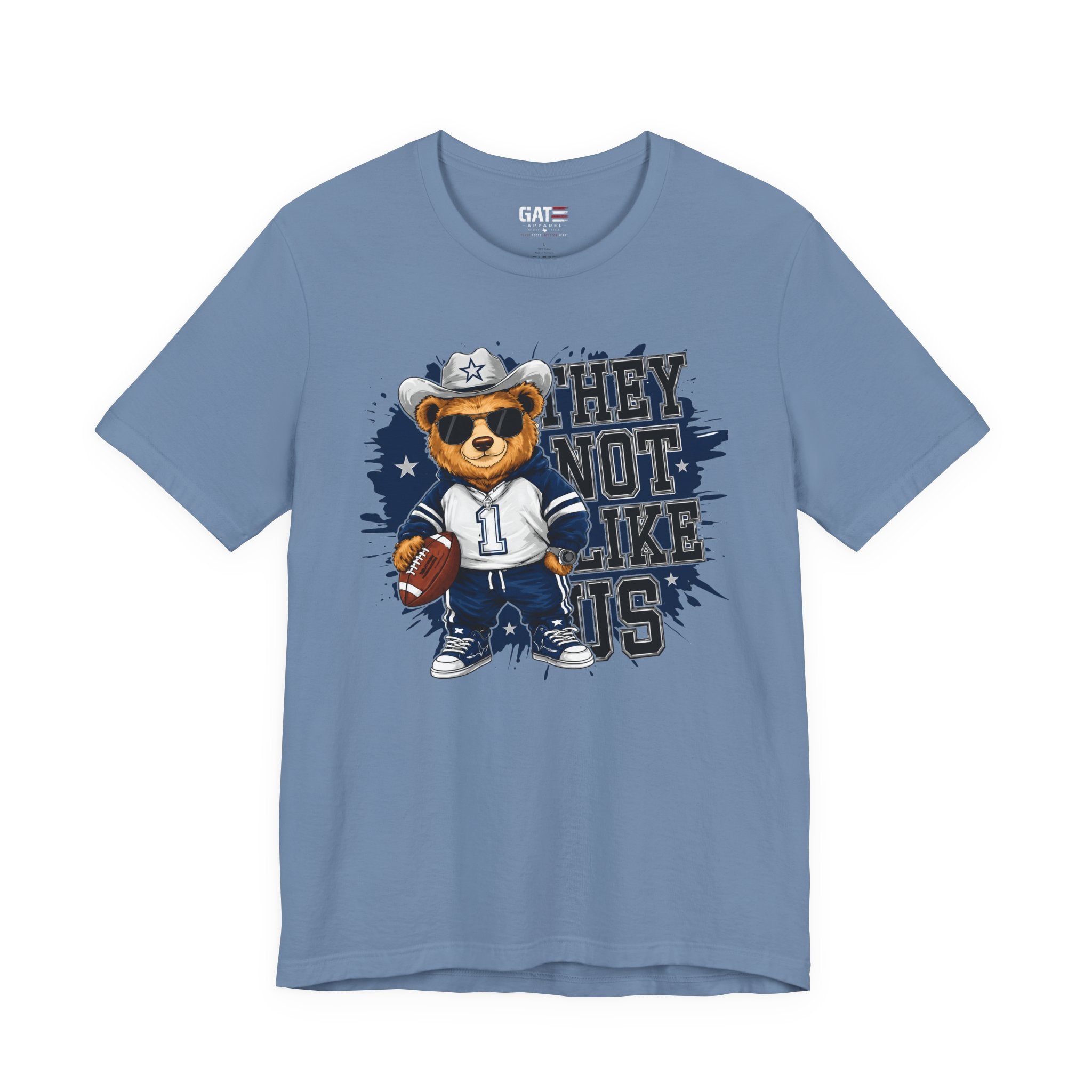 Custom Name and Number Shirt, Personalized Dallas Football Fan Tee, Blue and Silver Jersey Style Back Design