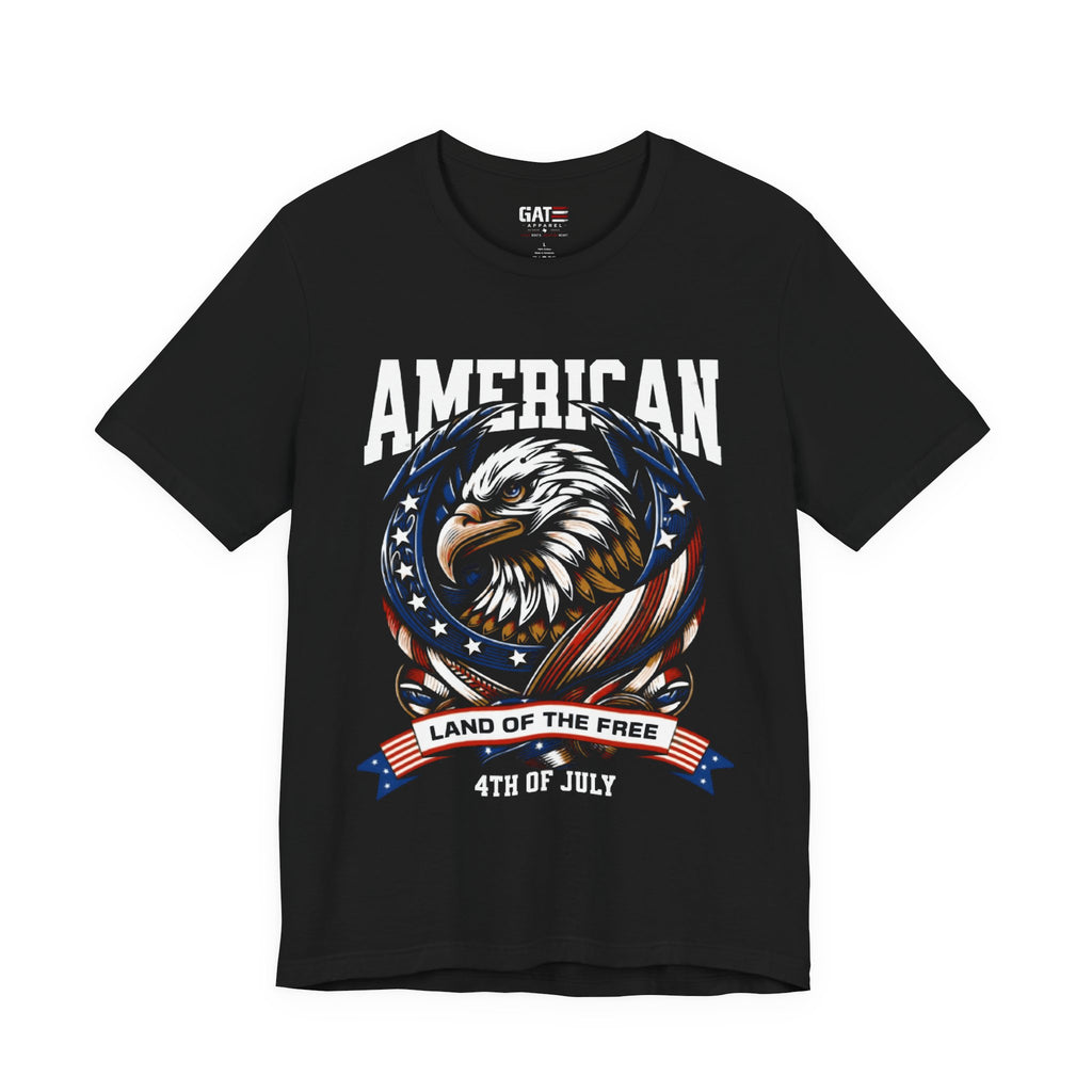 American Land of the Free Shirt, 4th of July Eagle Tee, Patriotic USA Flag Shirt, Independence Day Graphic T Shirt, Veteran Gift