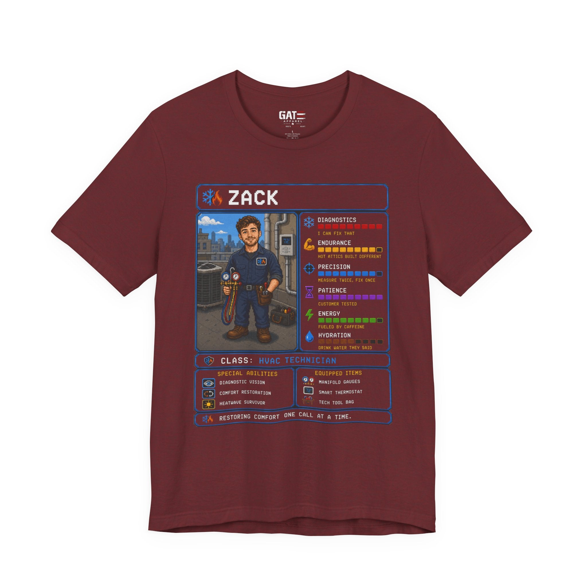 Custom HVAC Technician RPG Character Shirt| Personalized HVAC Tech Gift