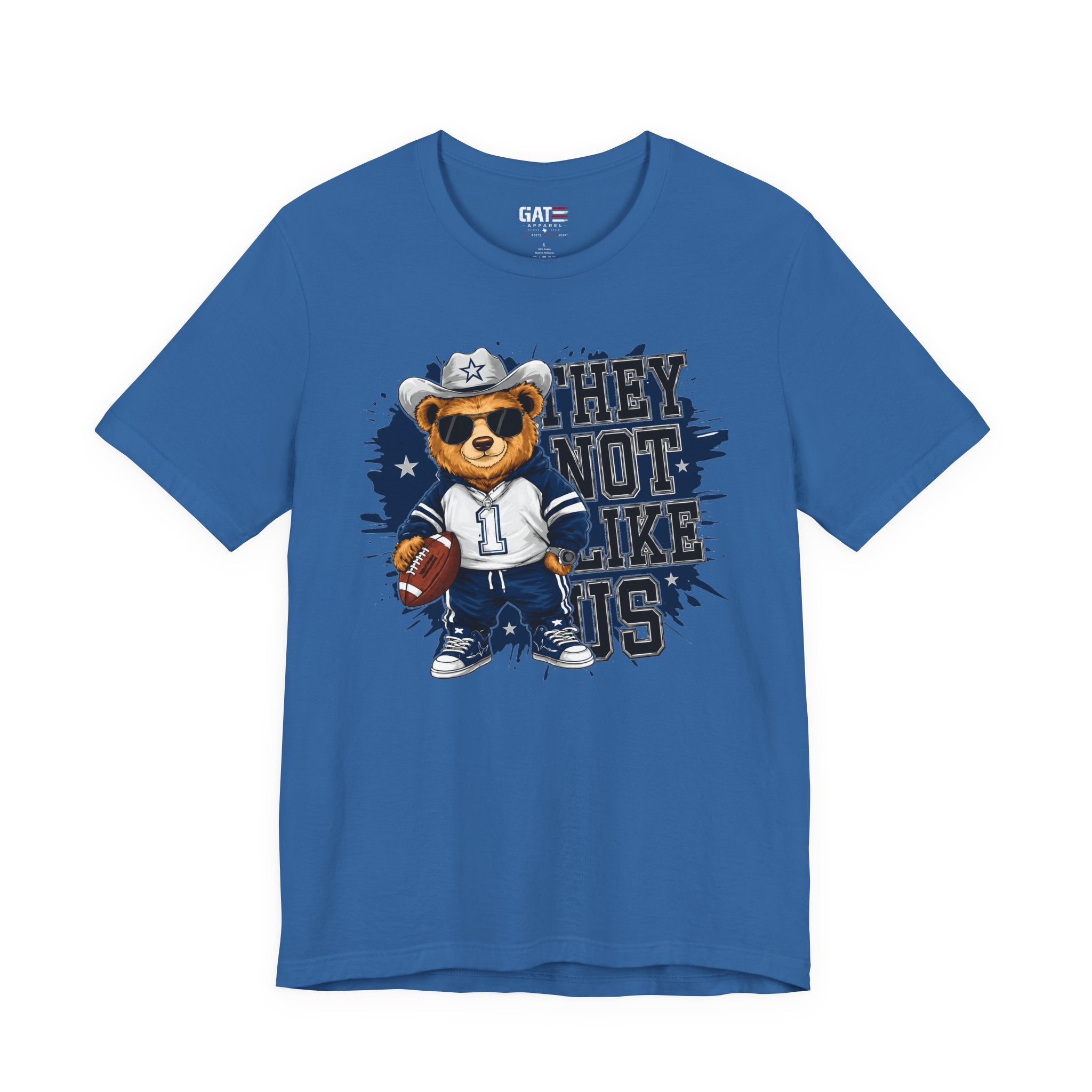 Custom Name and Number Shirt, Personalized Dallas Football Fan Tee, Blue and Silver Jersey Style Back Design