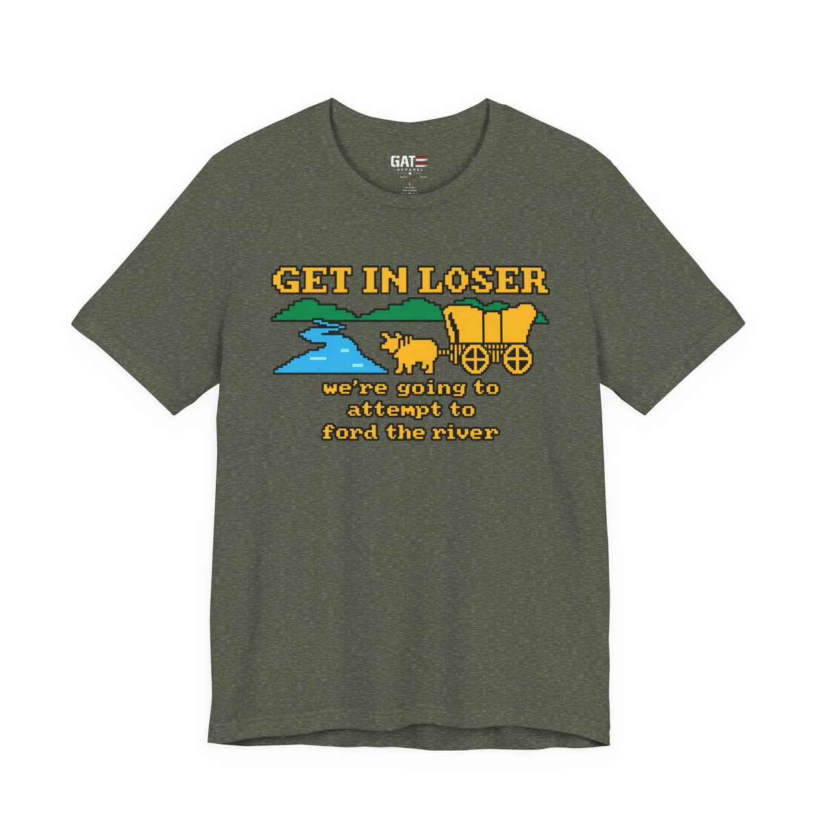 Get In Loser Wagon Shirt | Funny Oregon Trail Retro Gaming Tee