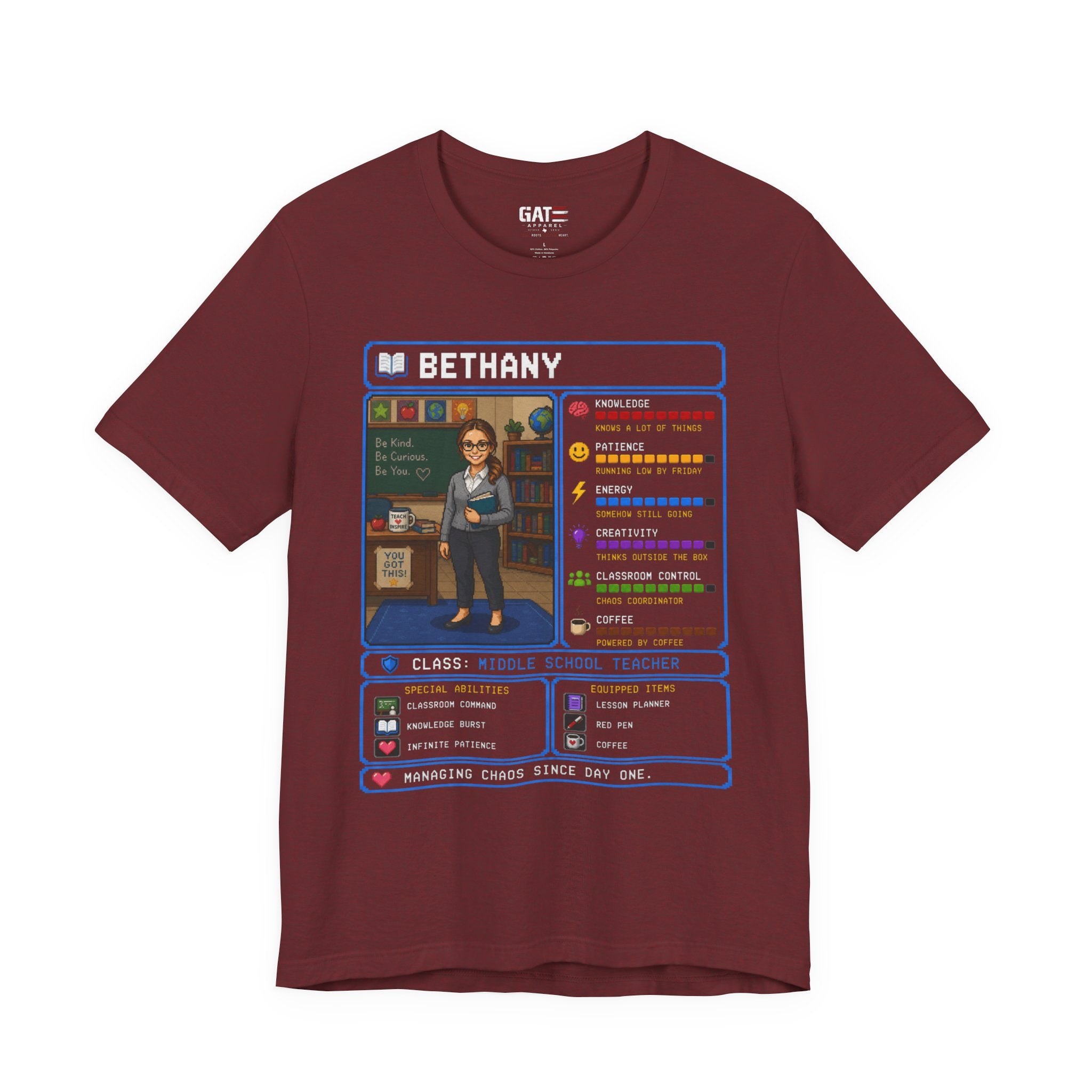 Custom Teacher RPG Character Shirt | Personalized Teacher Gift