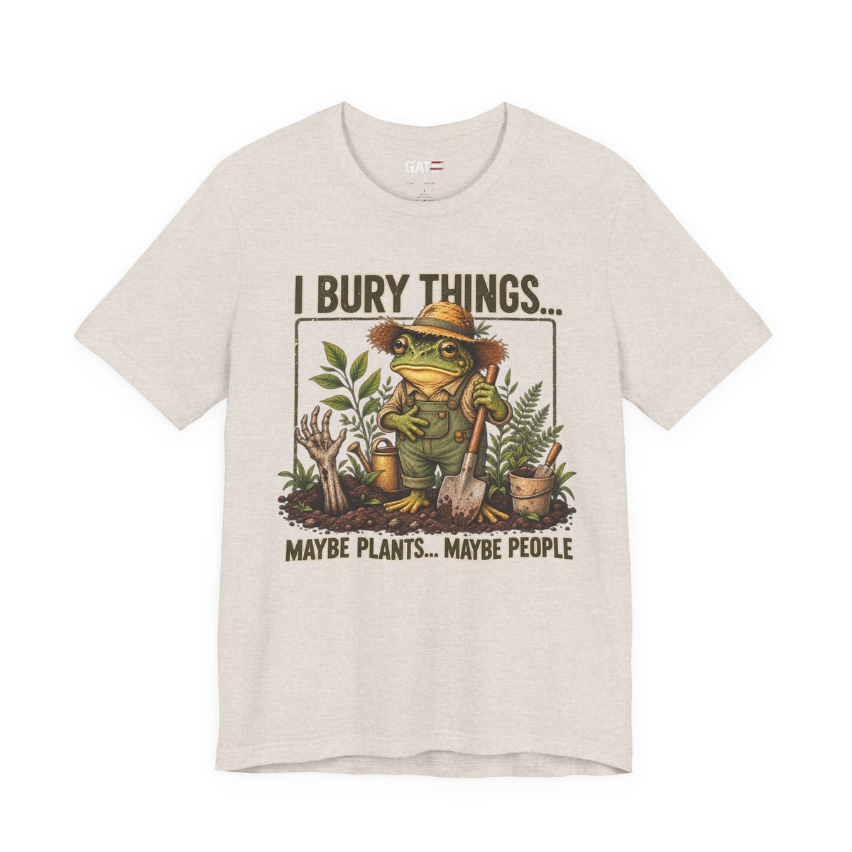 Funny frog gardening shirt mockup