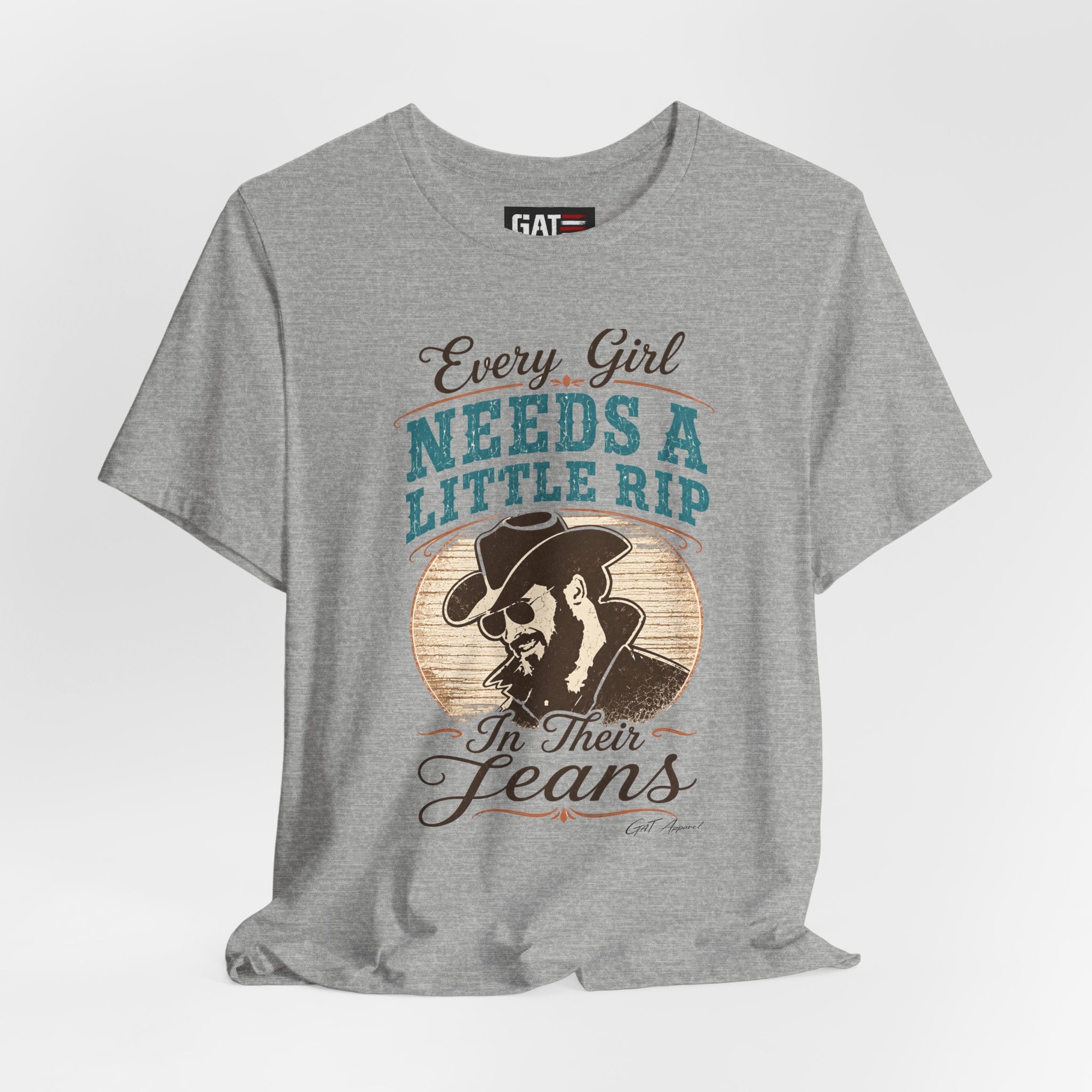 Every Girl Needs A Little Rip In Their Jeans Blue Text Shirt |Dutton Ranch | Yellowstone Inspired Shirt