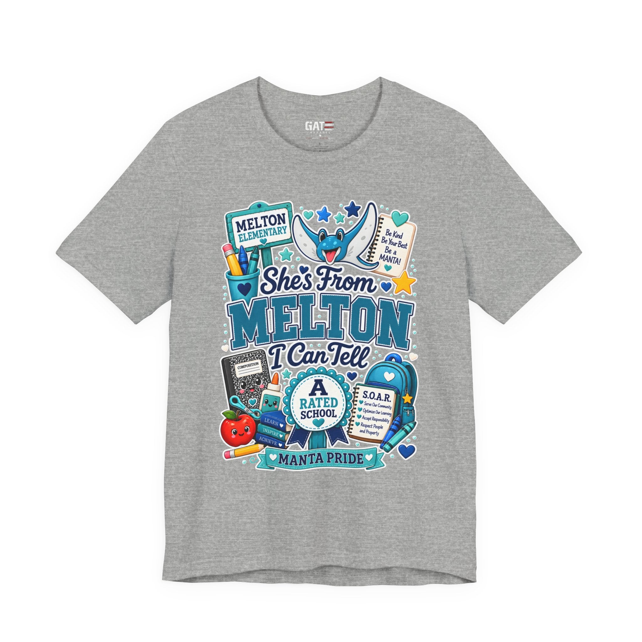 She's From Melton School Tee — Manta Pride Elementary Graphic T‑Shirt