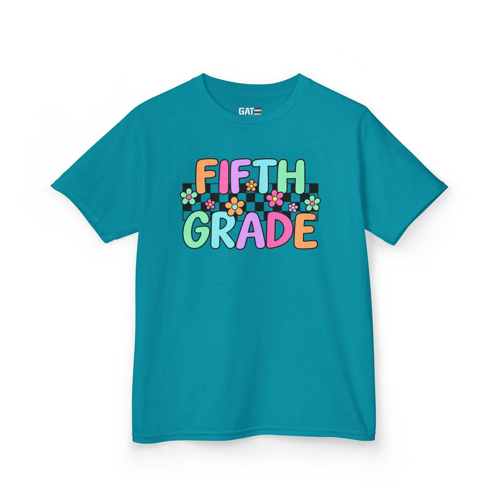 Custom Grade Level Shirt for Kids – Retro Checkered Floral Back to School Tee