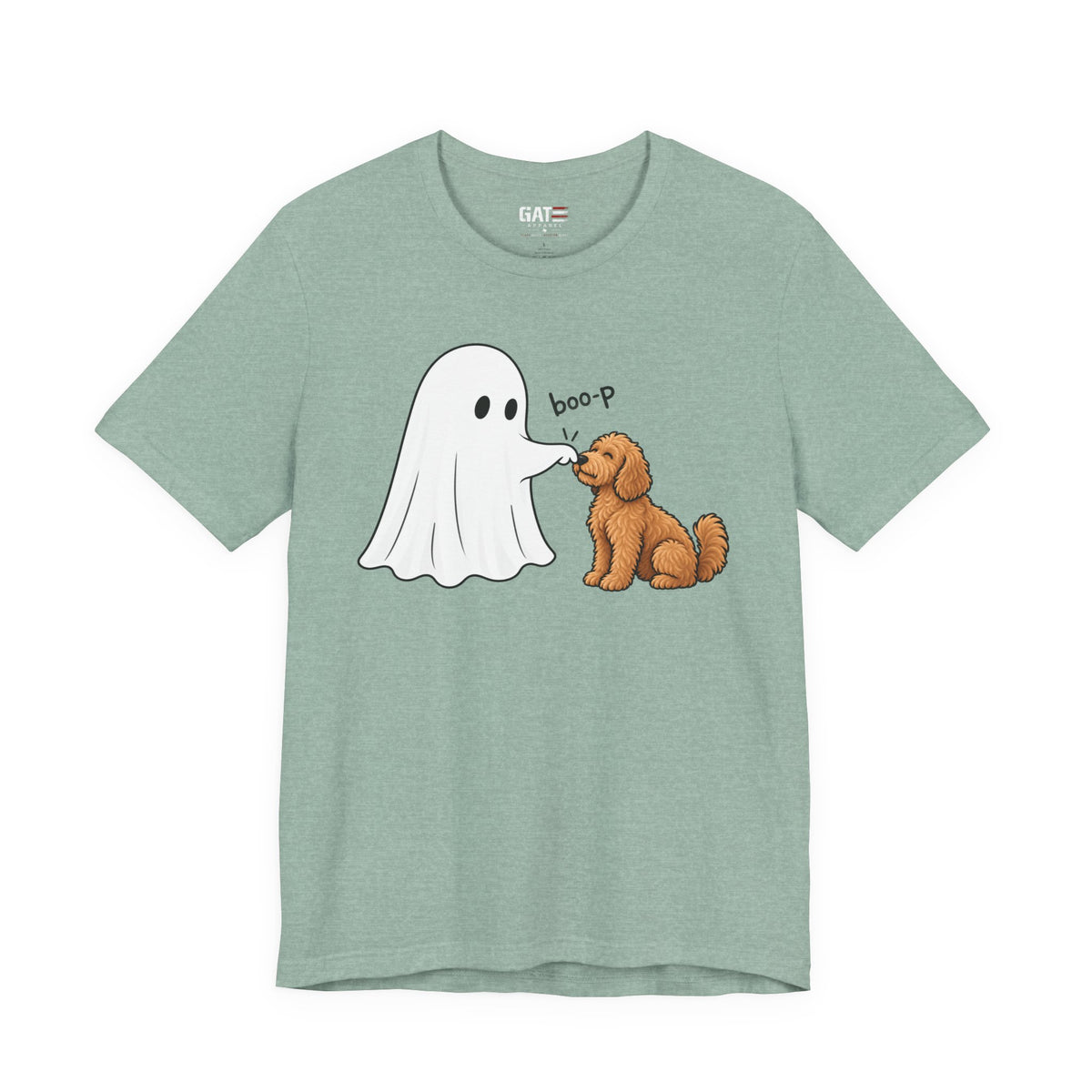 Halloween Ghost & Doodle— "boo-p" Cute Dog Halloween T-Shirt