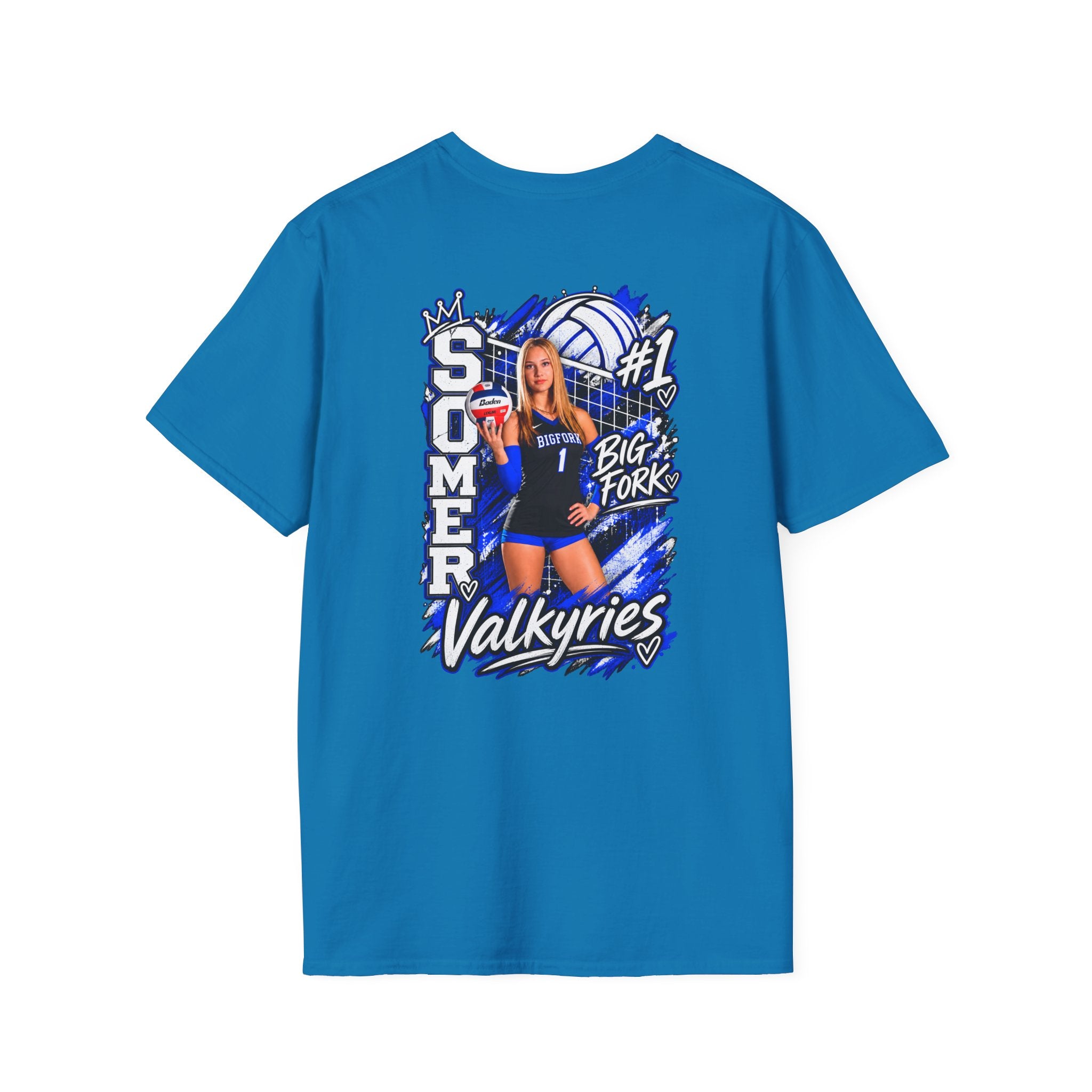Volleyball Mom Senior Player Photo Tee — Custom Photo Team Name and Number
