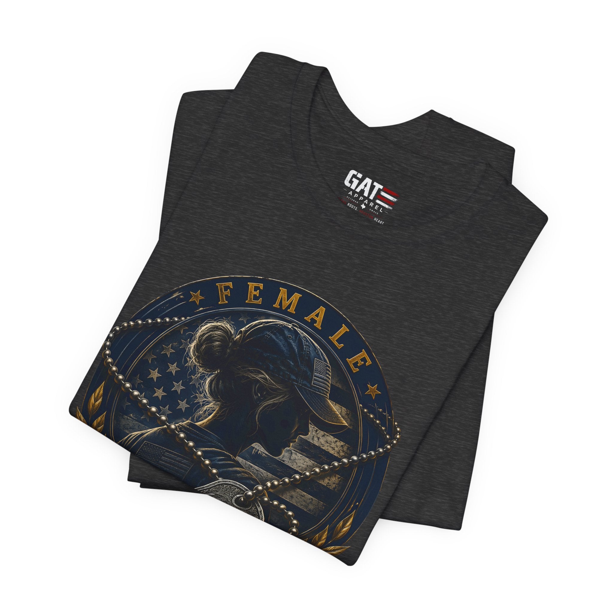 Female Veteran Shirt Patriotic Military Tee Dog Tag Shirt for Women Army Navy Marine Air Force Veteran Gift American Flag Shirt