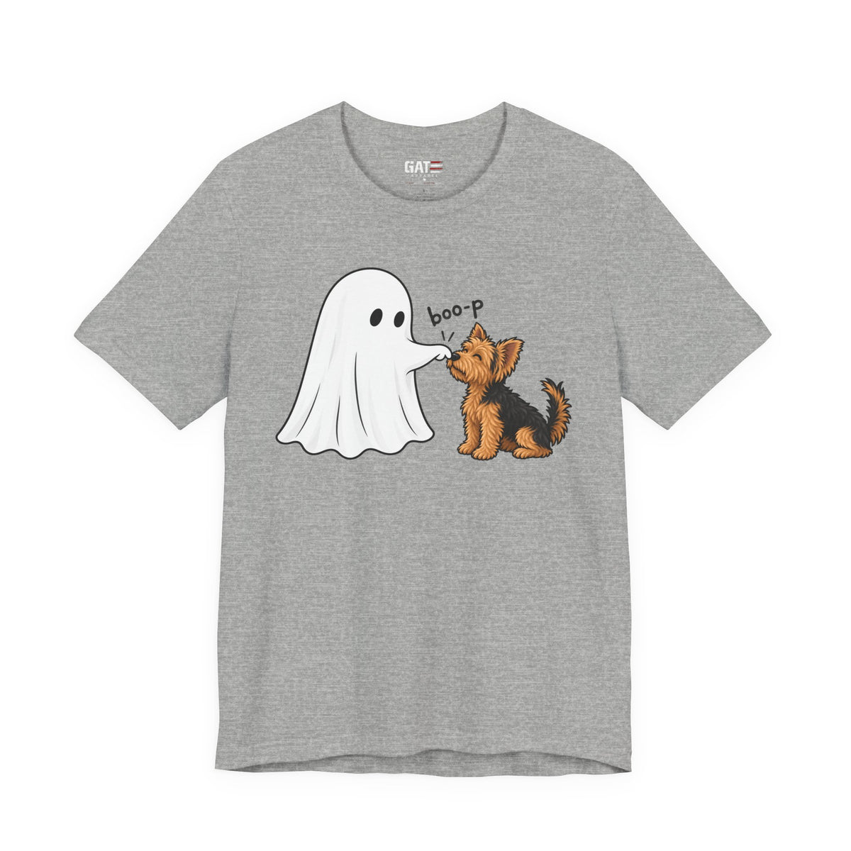 Halloween Ghost & Terrier— "boo-p" Cute Dog Halloween T-Shirt