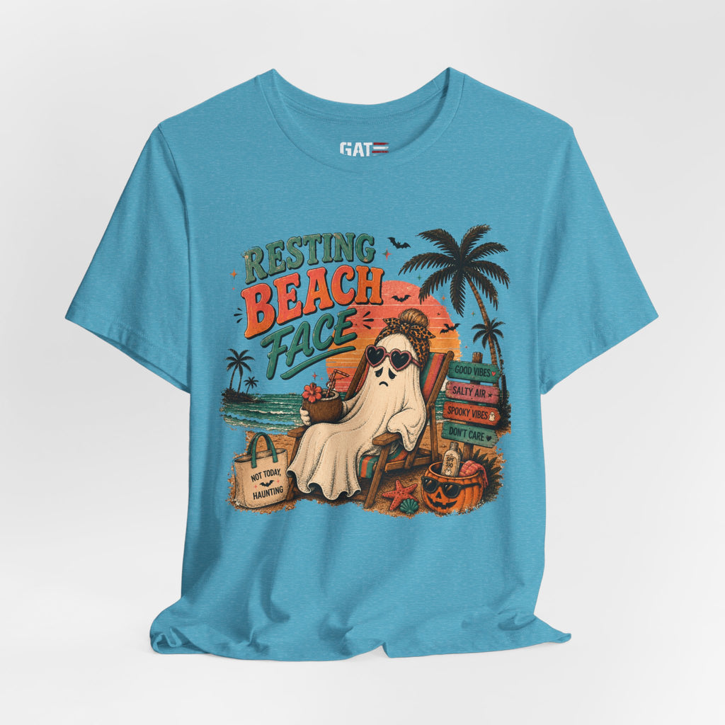 Summerween Shirt, Spooky Beach Shirt, Ghost Beach Tee, Halloween Beach Shirt, Coastal Halloween Tee, Tropical Ghost Shirt