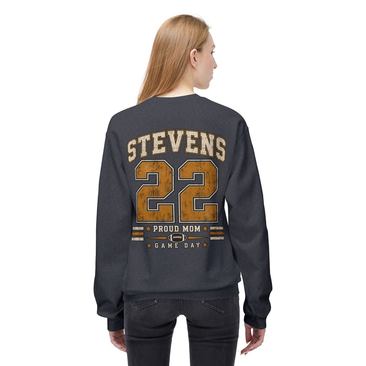 Personalized Football Mom Crewneck Sweatshirt | Custom Player Name & Number