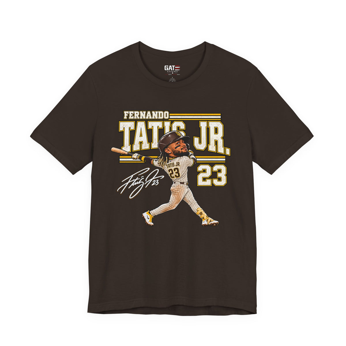 San Diego Padres – Fernando Tatis Jr. – #23 Baseball Tee — Signed Cartoon Batter Design