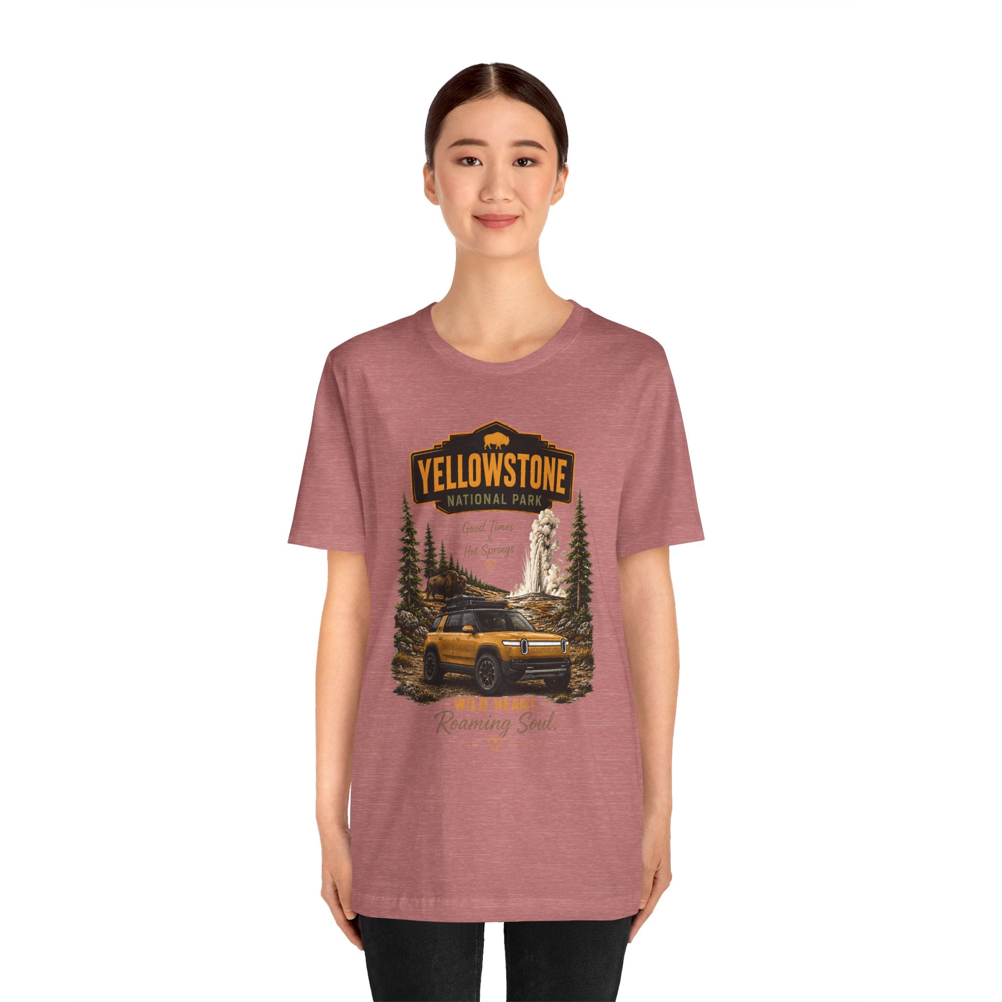 Yellowstone National Park Tee — "Wild Heart Roaming Soul" Adventure T‑Shirt