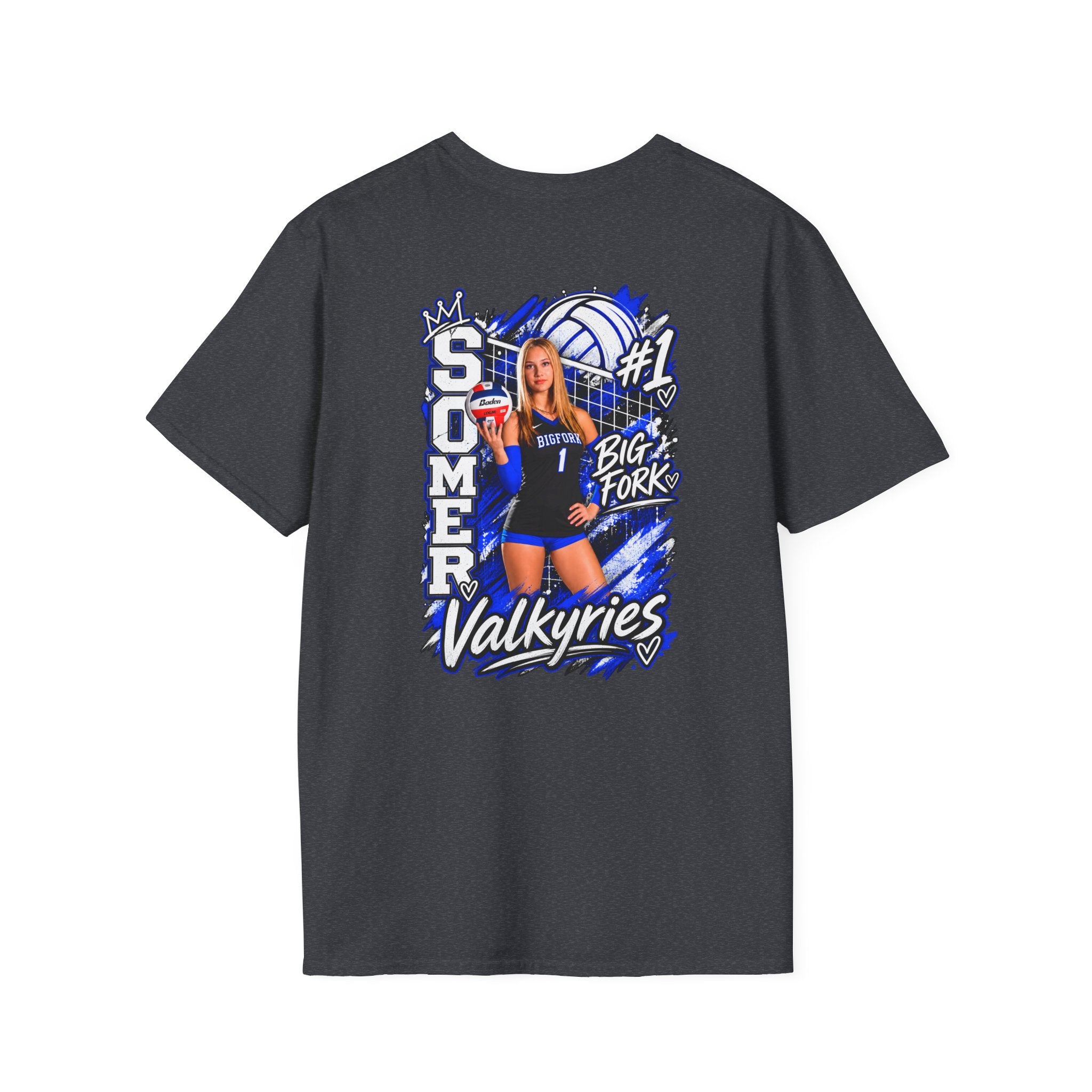 Volleyball Mom Senior Player Photo Tee — Custom Photo Team Name and Number