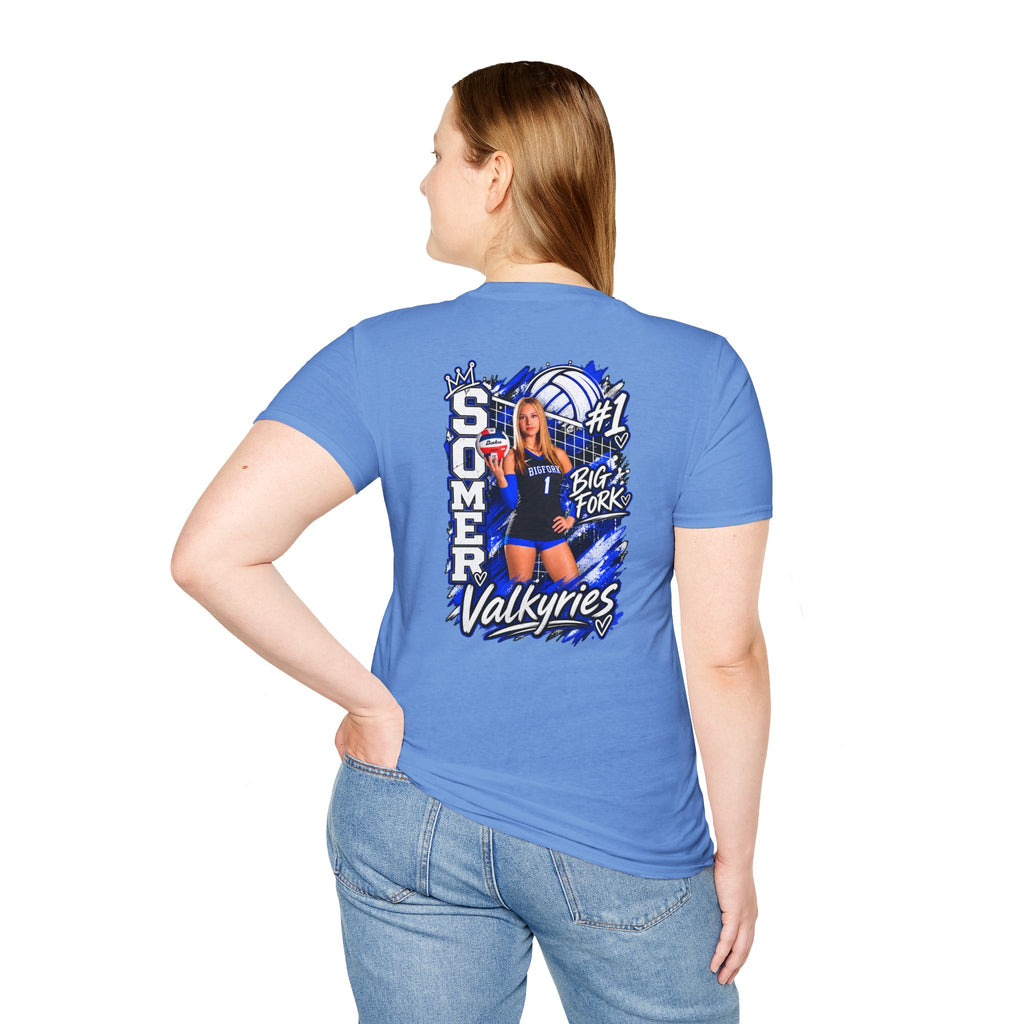 Volleyball Mom Senior Player Photo Tee — Custom Photo Team Name and Number