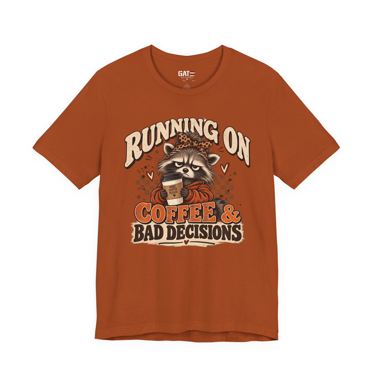 Running on Coffee & Bad Decisions Shirt | Funny Raccoon Tee
