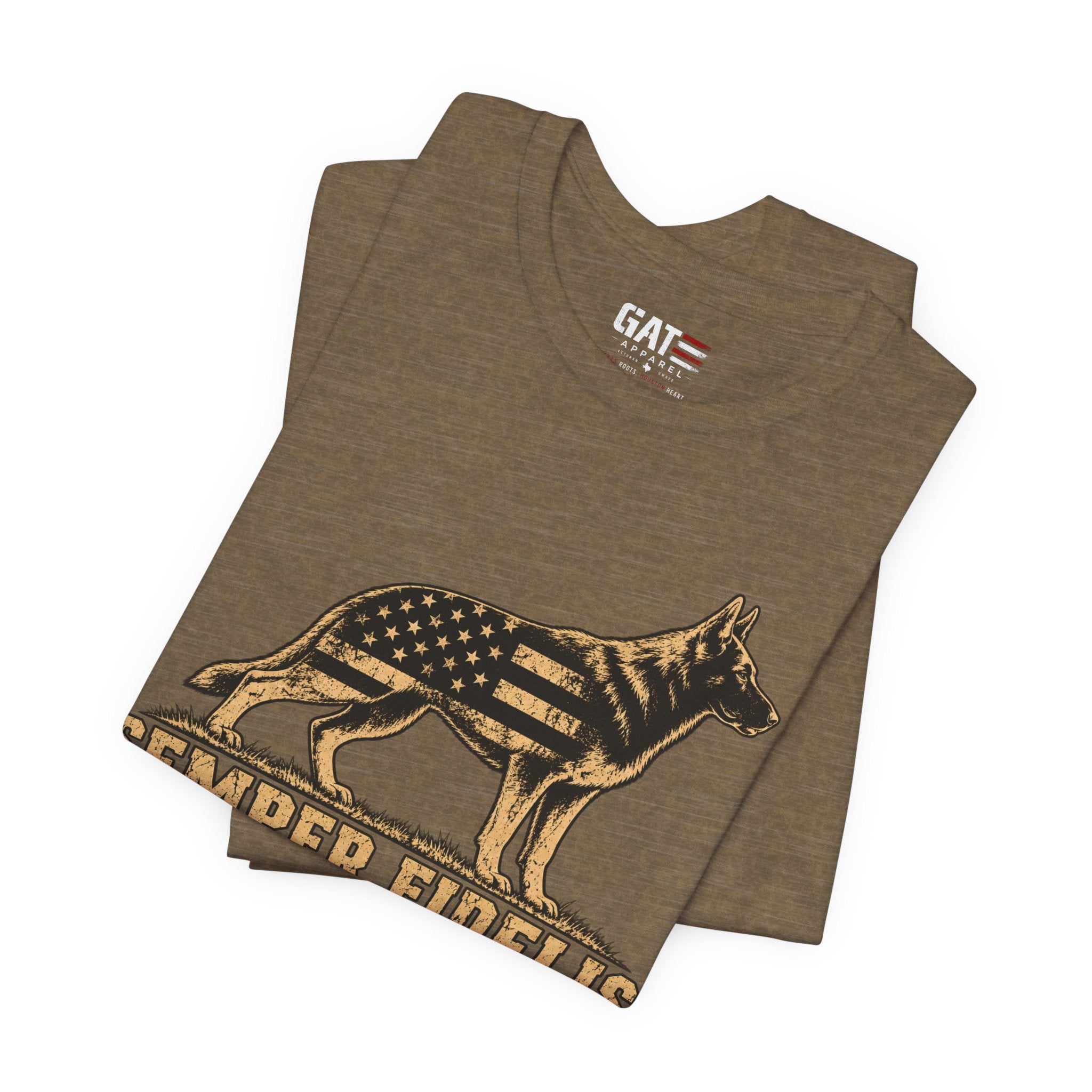 Semper Fidelis German Shepherd T-Shirt — Patriotic Military K9 Tee