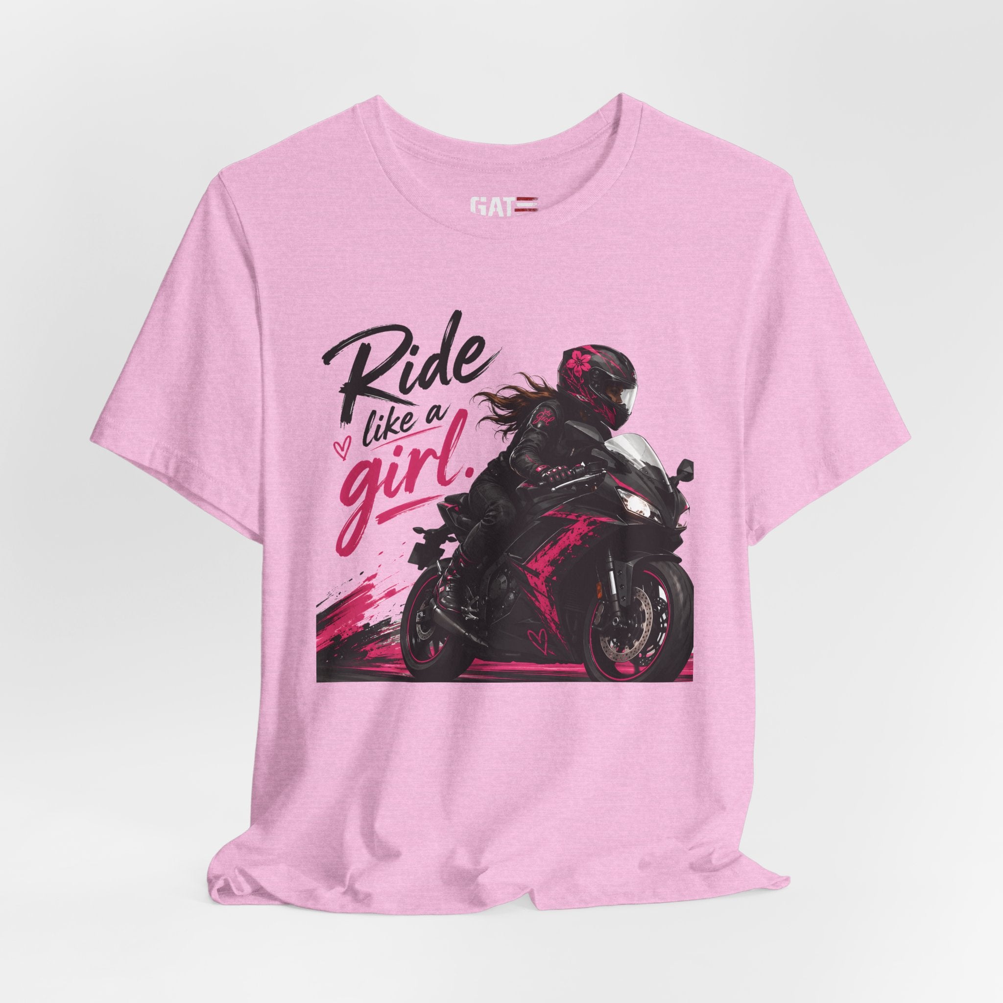 Ride Like A Girl Shirt, Women Motorcycle Rider Tee, Pink Biker Shirt, Moto Girl Gift, Sport Bike Shirt, Female Rider Tee