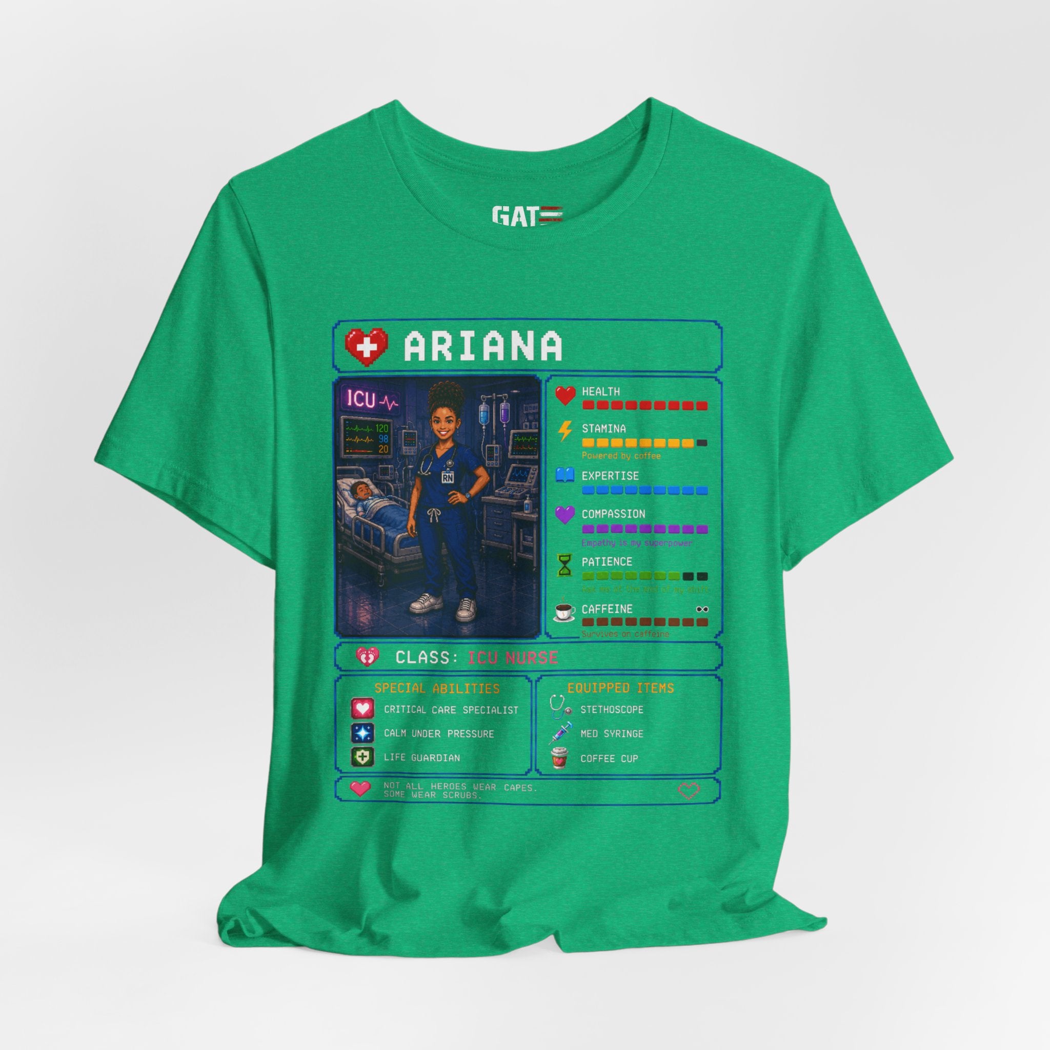 Custom ICU Nurse RPG Character Shirt | Personalized Nurse Gift