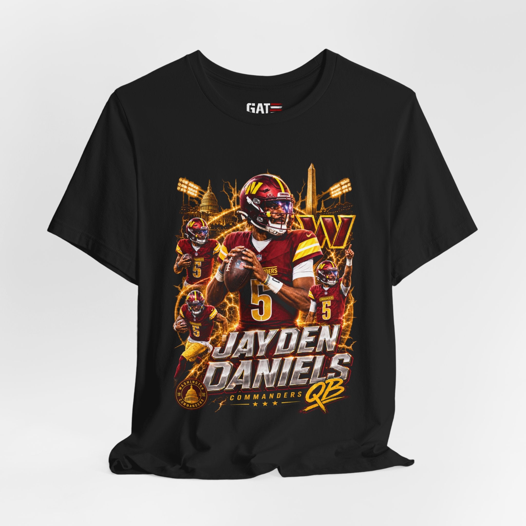 Jayden Daniels Washington Commanders Tee Retro Player Graphic T-Shirt