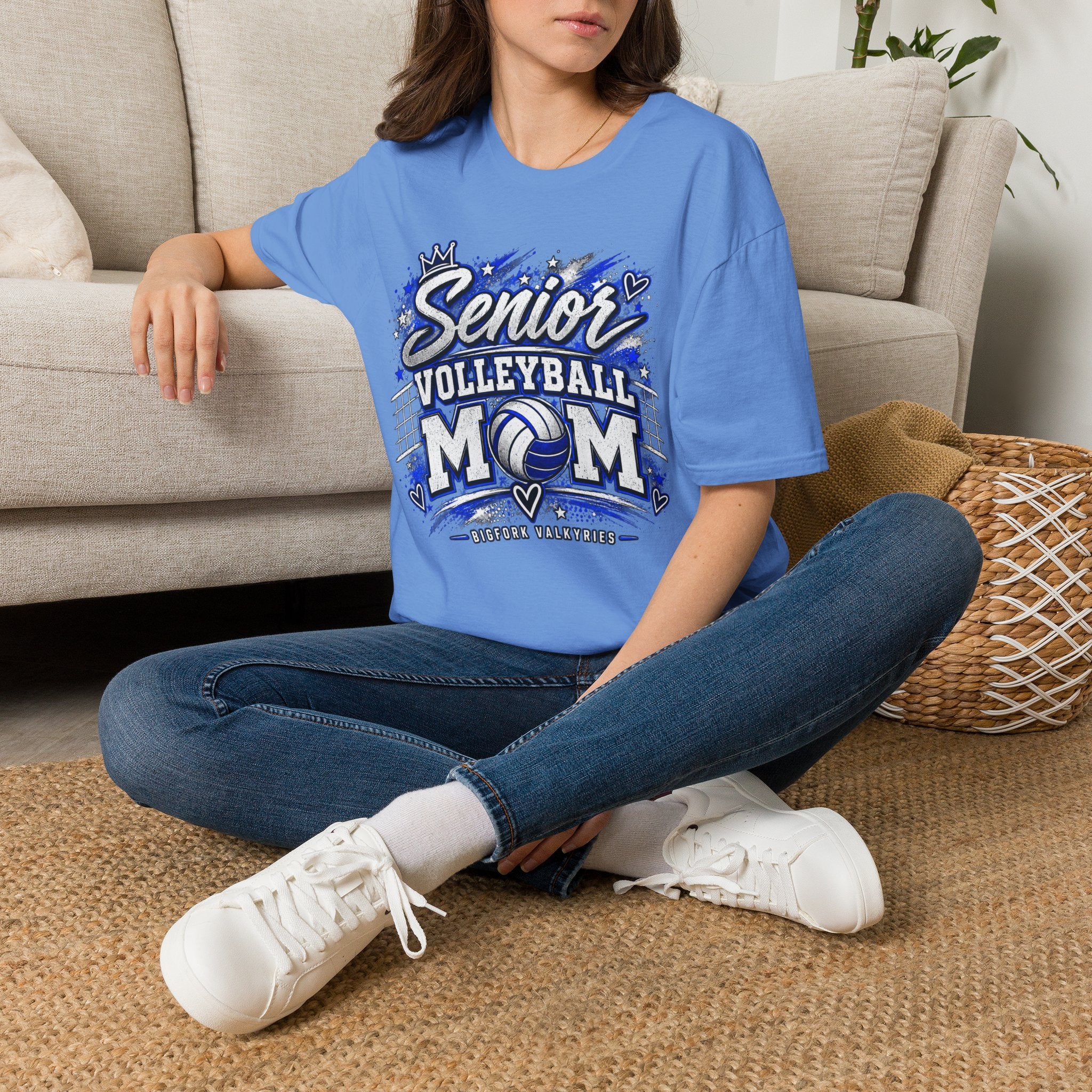 Volleyball Mom Senior Player Photo Tee — Custom Photo Team Name and Number