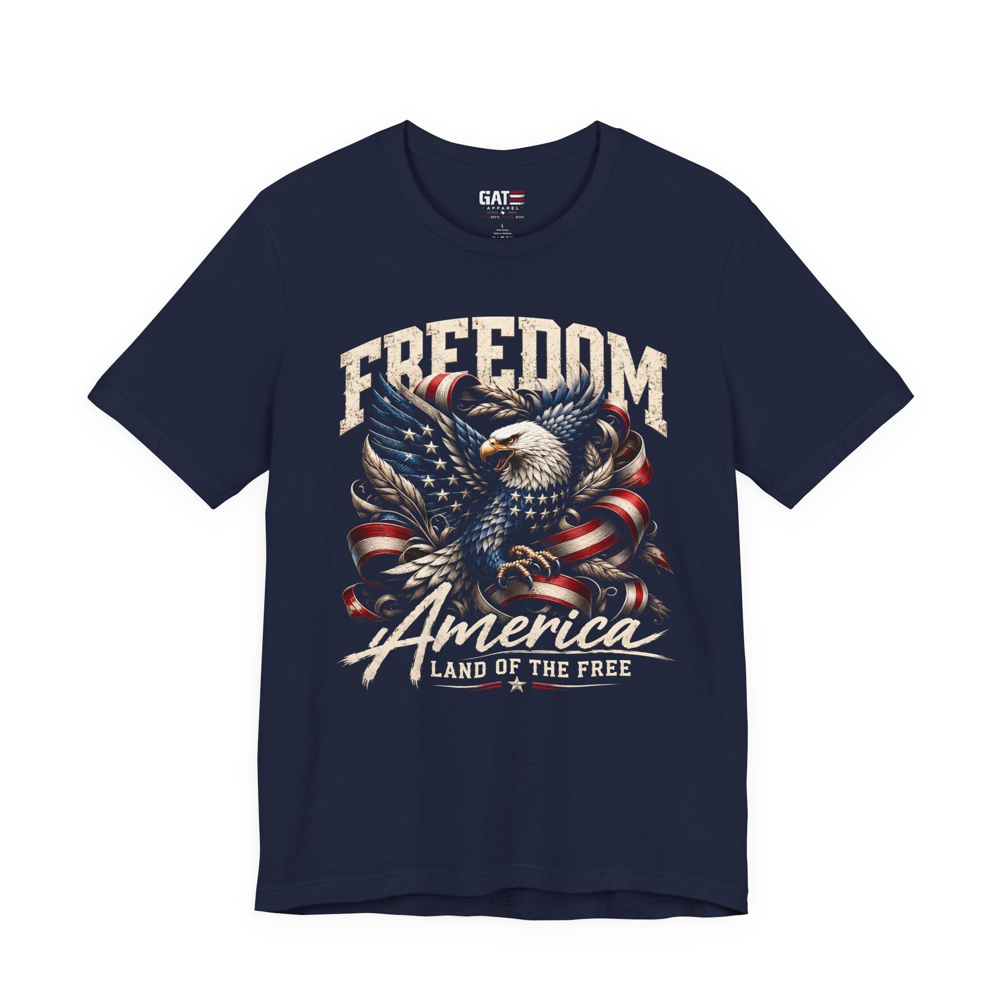 Freedom America Shirt, Land of the Free Patriotic Eagle Tee, American Flag Shirt, 4th of July Graphic T Shirt, USA Pride Gift