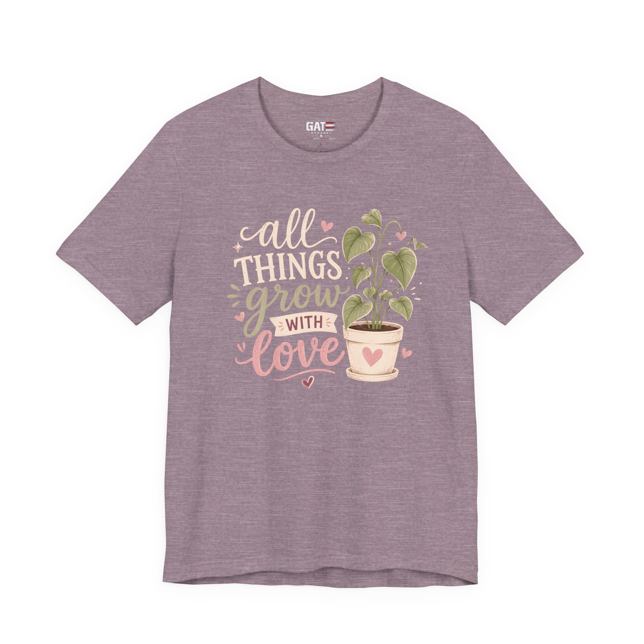 Plant Lover Shirt, All Things Grow With Love Shirt, Gardening Shirt, Botanical Tee, Plant Mom Gift, Flower Lover
