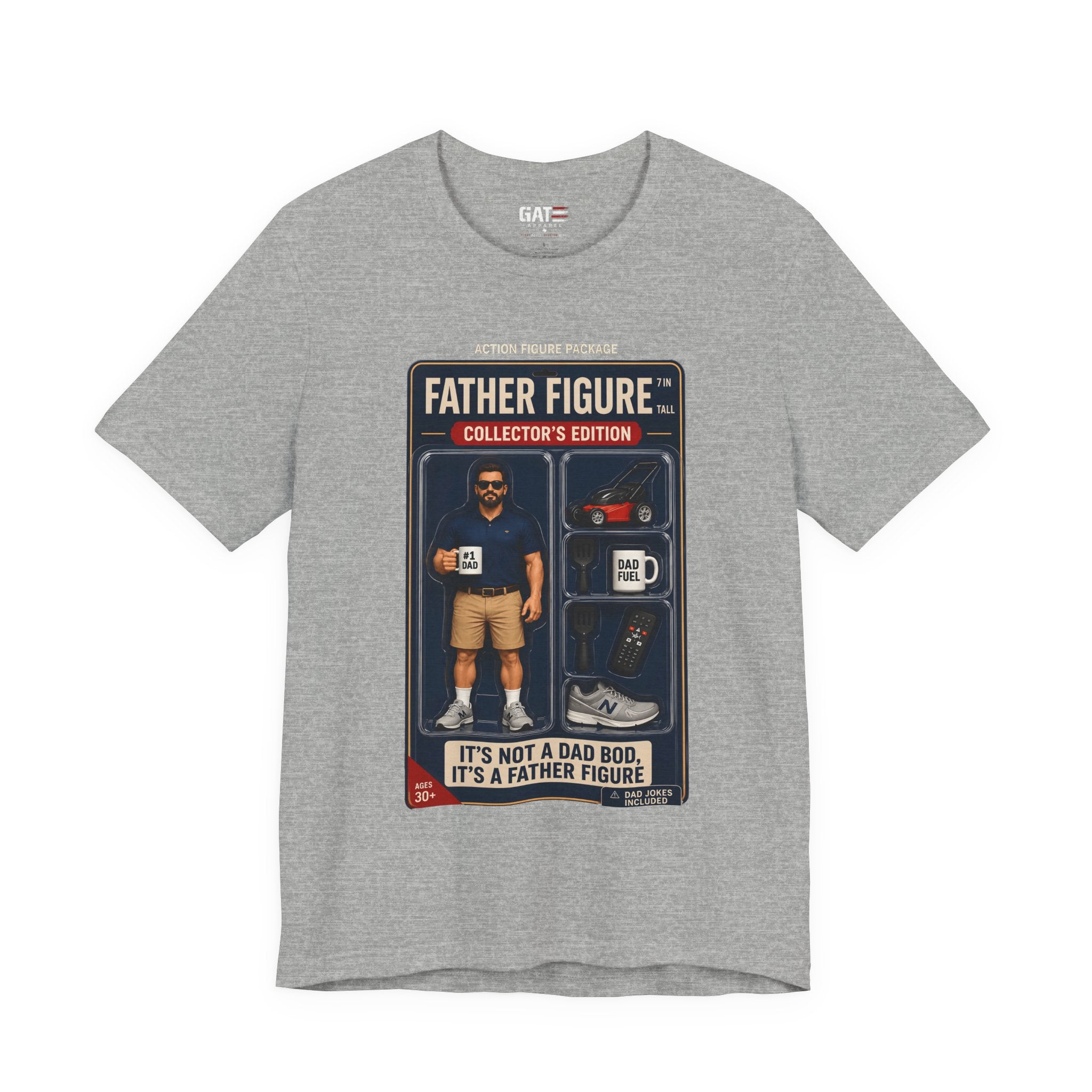 Father Figure Action Figure Shirt | Funny Dad Bod Tee | Collector's Edition Dad Shirt | Father's Day Gift for Dad | Dad Jokes Included