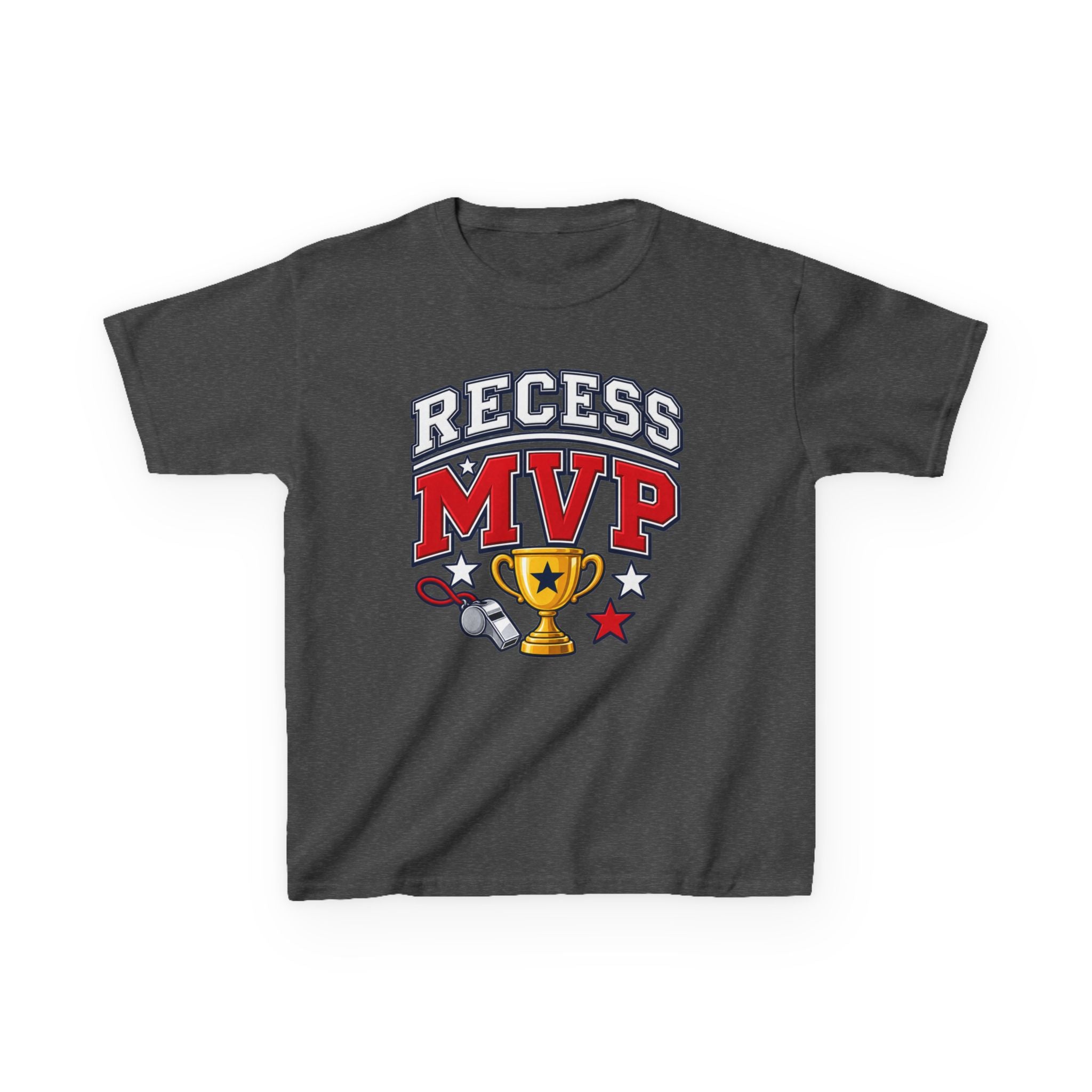 Recess MVP Kids T‑Shirt — Trophy & Whistle Playground Shirt for Boys & Girls