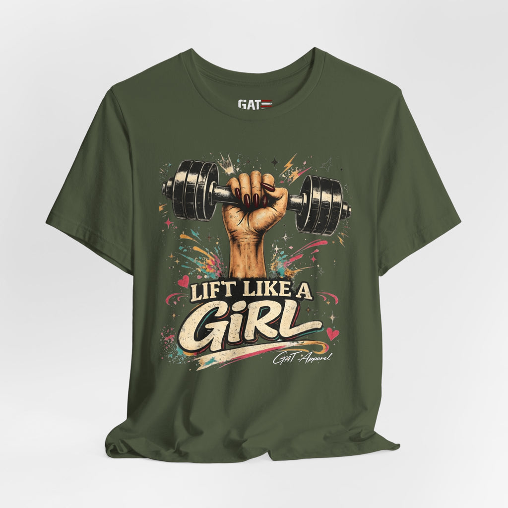 Lift Like A Girl Shirt, Women's Gym Shirt, Weightlifting Tee, Cute Fitness Shirt, Workout Gift for Women