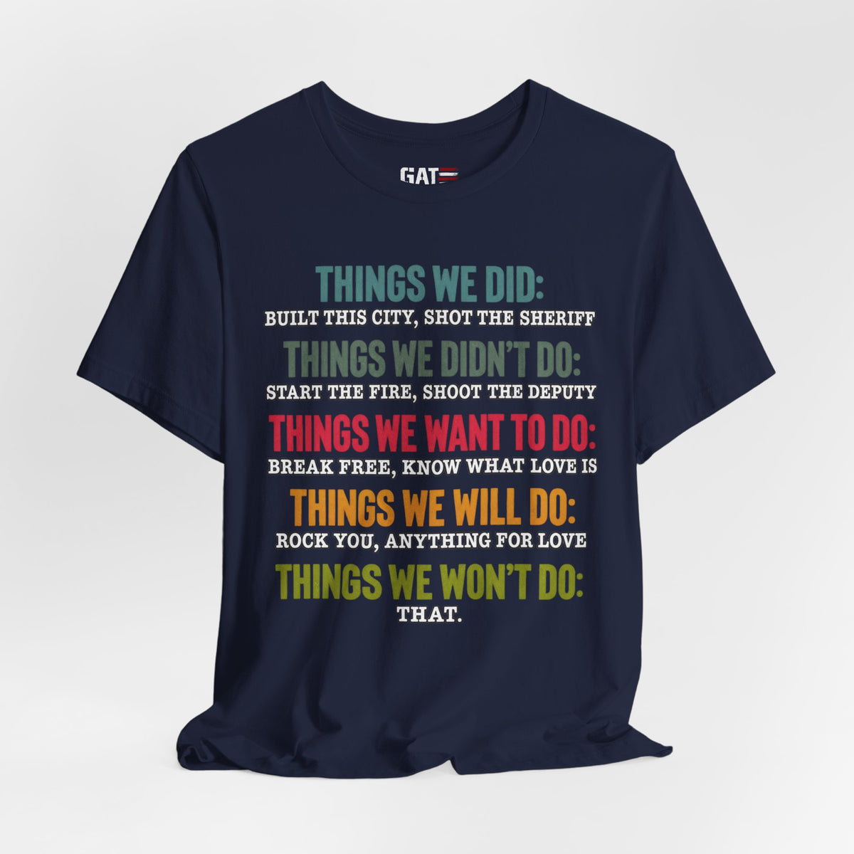 Things We Will Do Checklist T-Shirt — Funny Motivational List Tee