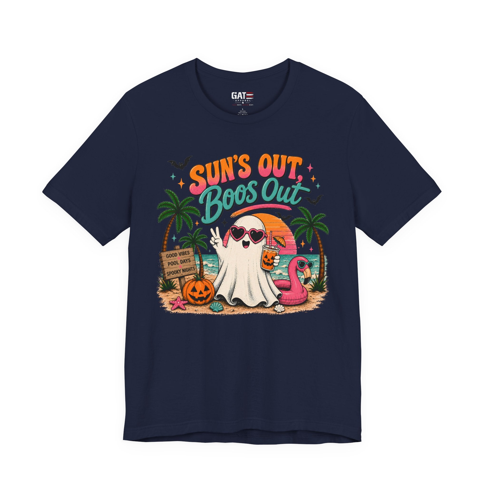 Summerween Shirt, Spooky Beach Shirt, Ghost Beach Tee, Halloween Beach Shirt, Coastal Halloween Tee, Tropical Ghost Shirt