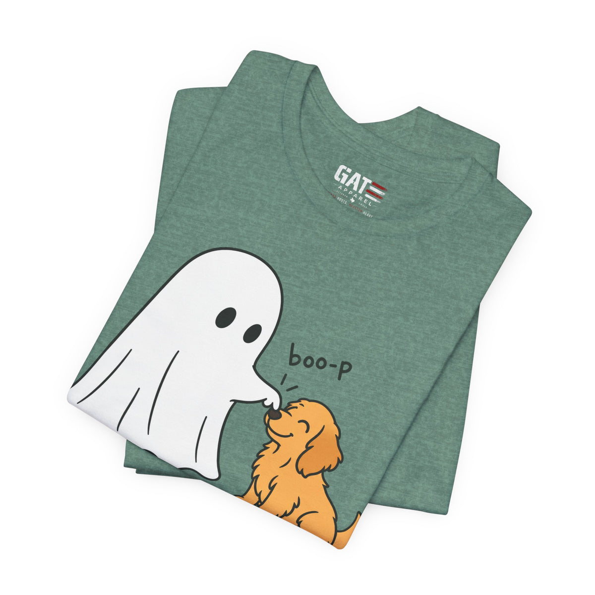 Halloween Ghost & Golden Retriever — "boo-p" Cute Dog Halloween T-Shirt