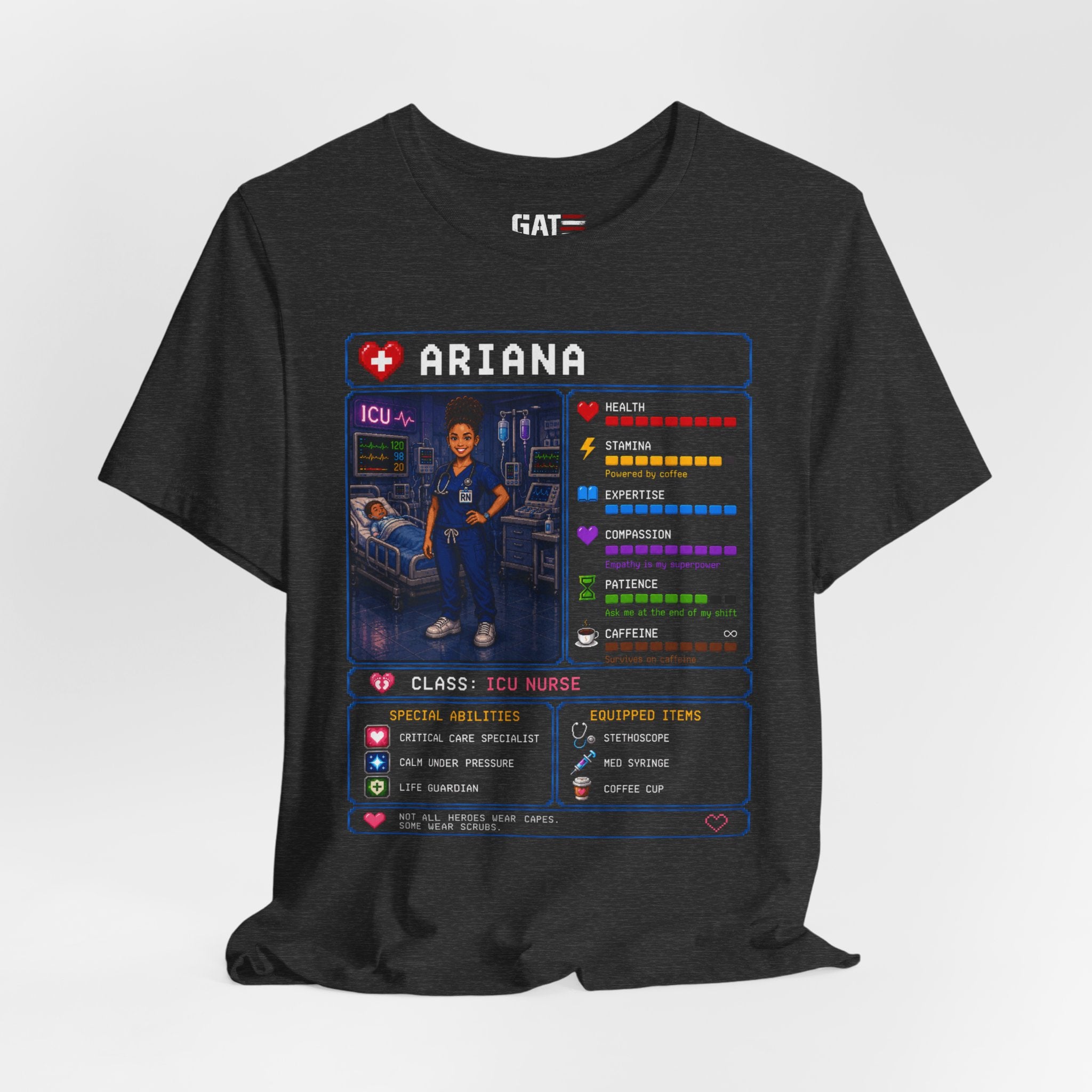 Custom ICU Nurse RPG Character Shirt | Personalized Nurse Gift