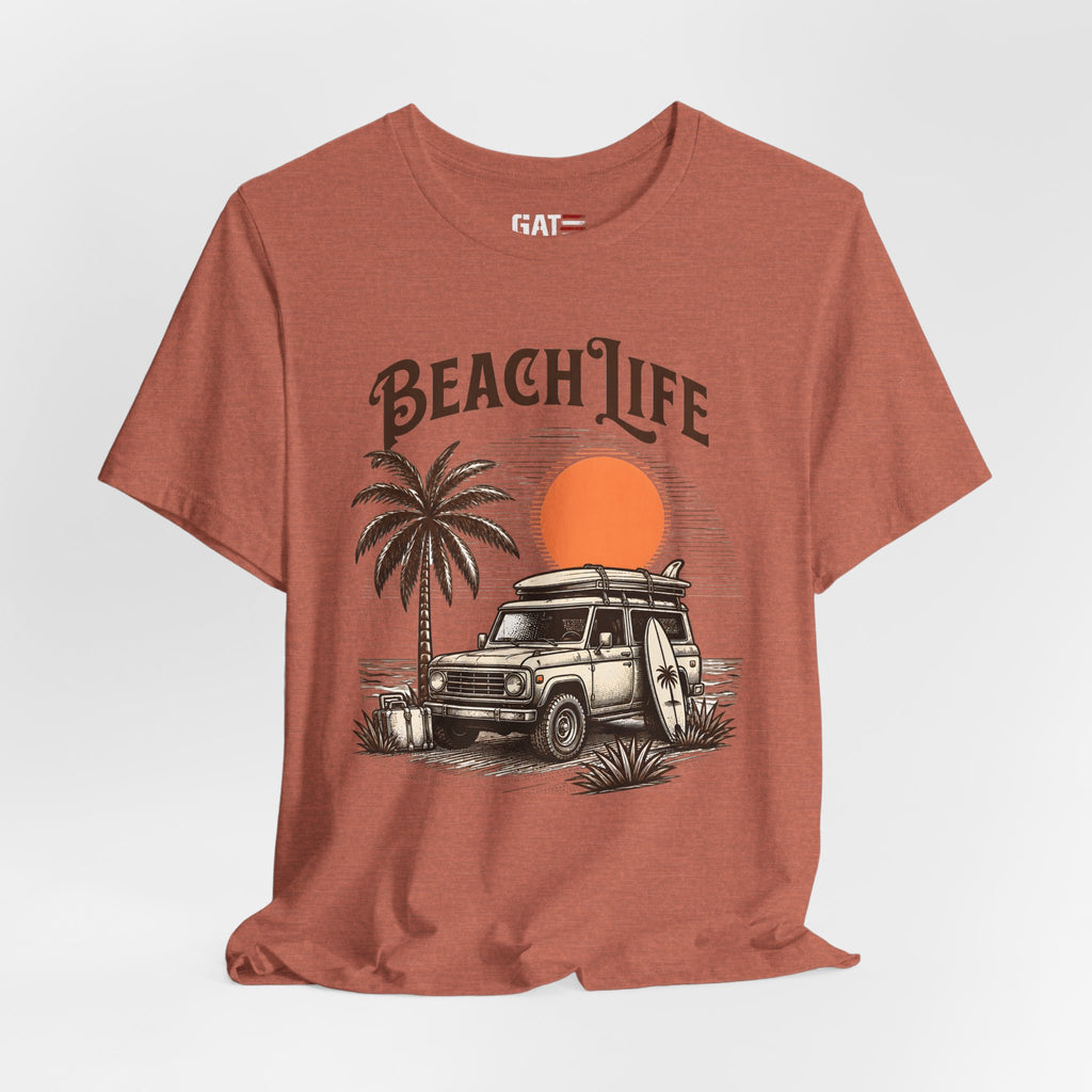 Beach Life Shirt, Retro VW Bus T Shirt, Vintage Camper Van Tee, Coastal Vacation Shirt, Summer Beach Graphic Tee, Surf Style Shirt, Van Life