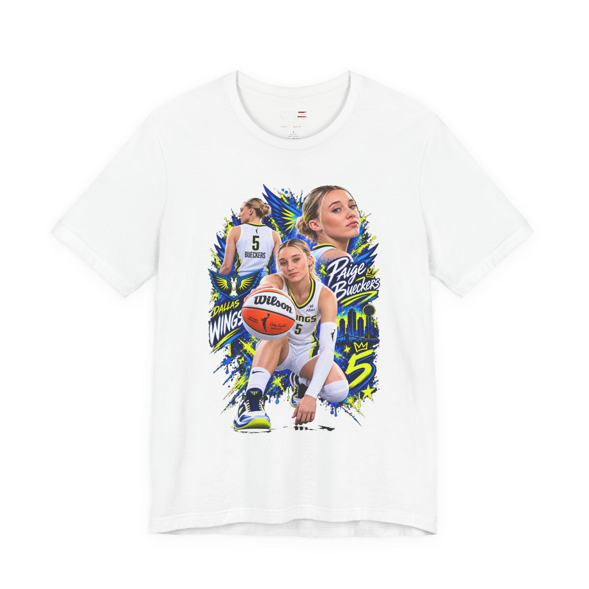Paige Bueckers Dallas basketball fan tee mockup