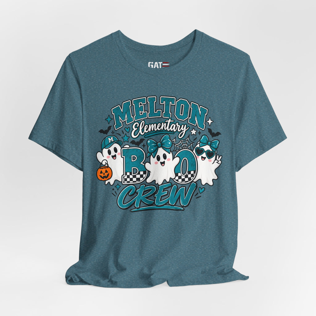 Melton Elementary Boo Crew T-Shirt — Cute Halloween Ghost School Tee