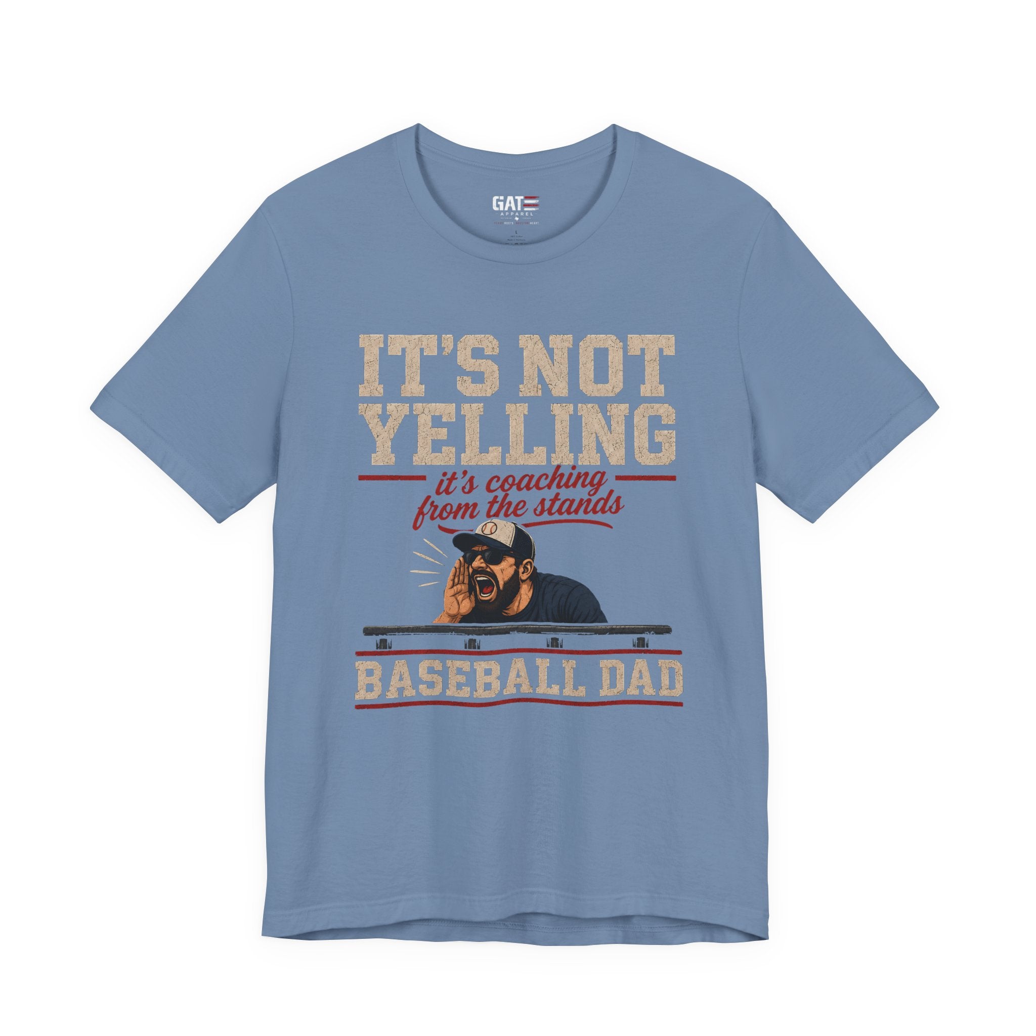It's Not Yelling It's Coaching From The Stands Baseball Dad Shirt, Funny Baseball Dad Tee, Travel Ball Dad Gift Father's Day
