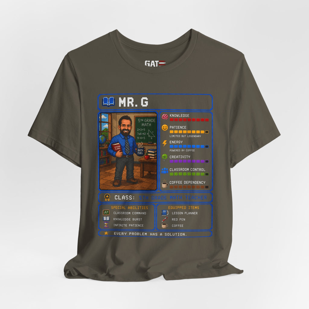 Custom Math Teacher RPG Character Shirt | Personalized Teacher Gift