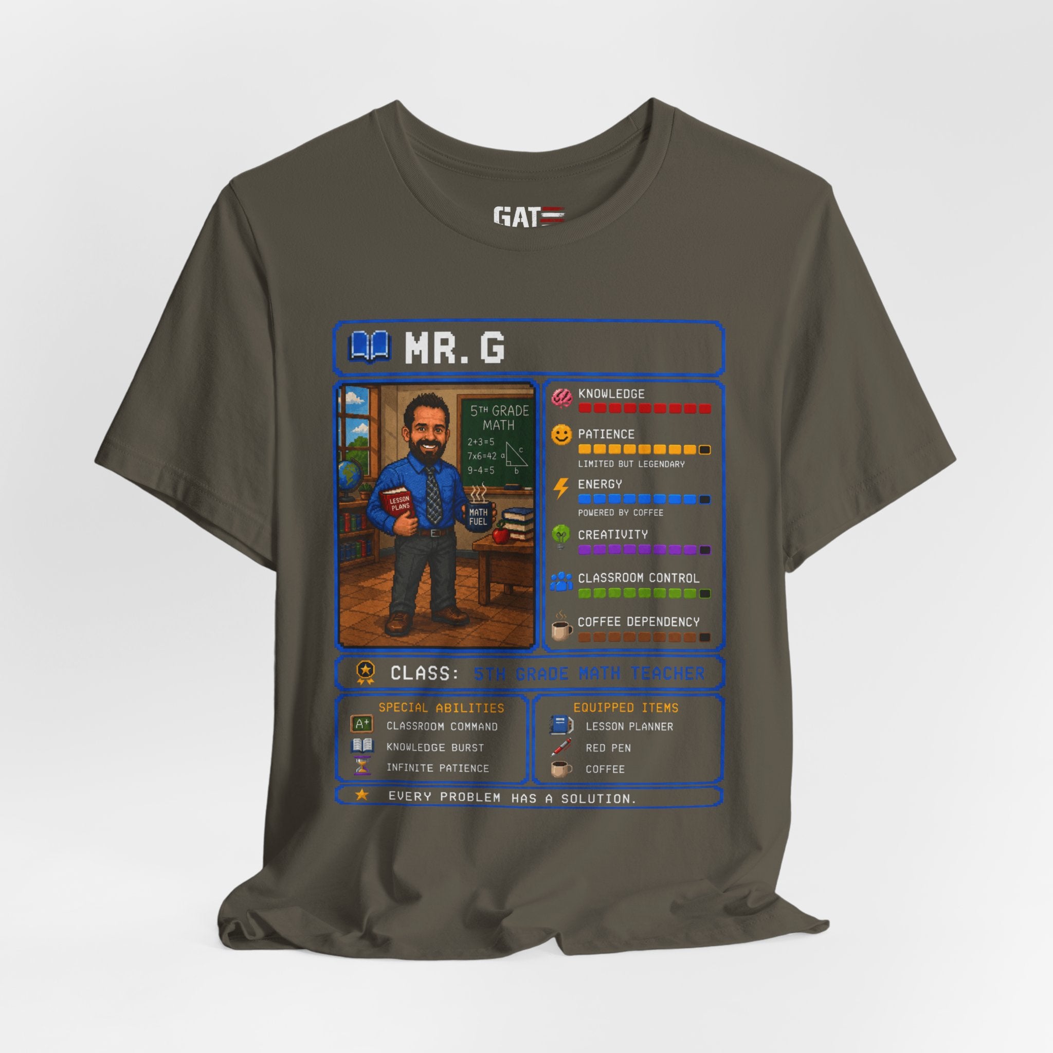 Custom Math Teacher RPG Character Shirt | Personalized Teacher Gift