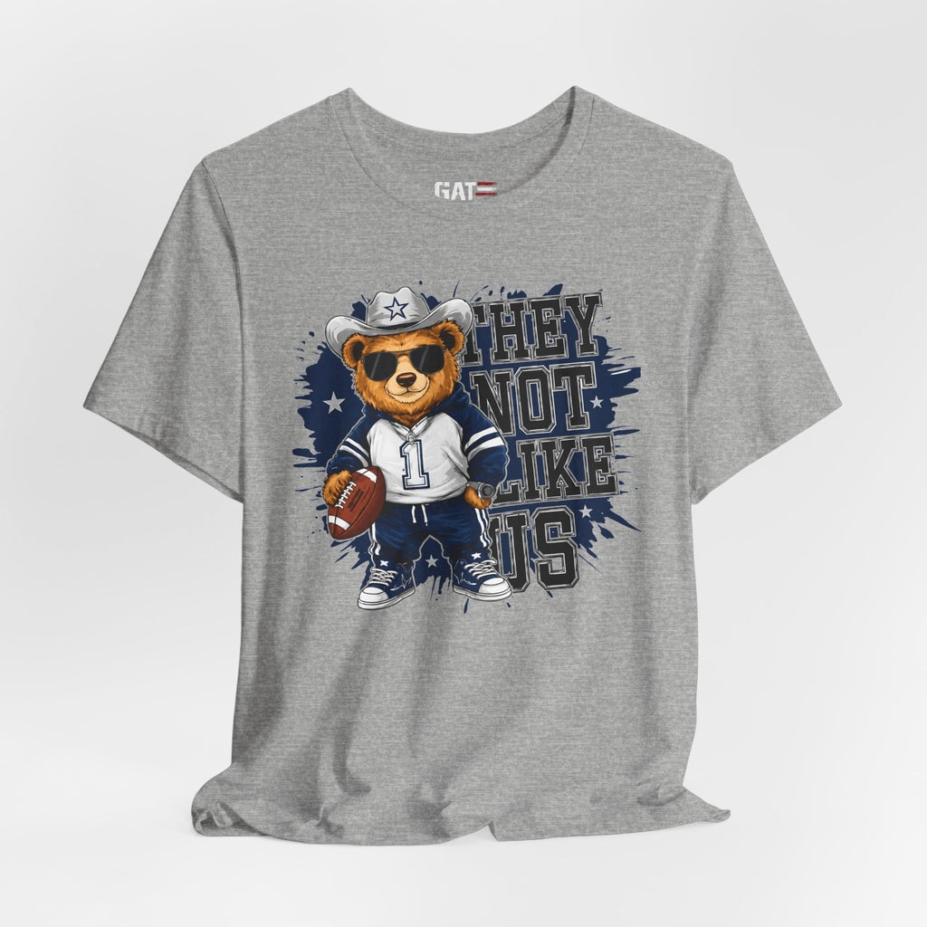 Custom Name and Number Shirt, Personalized Dallas Football Fan Tee, Blue and Silver Jersey Style Back Design